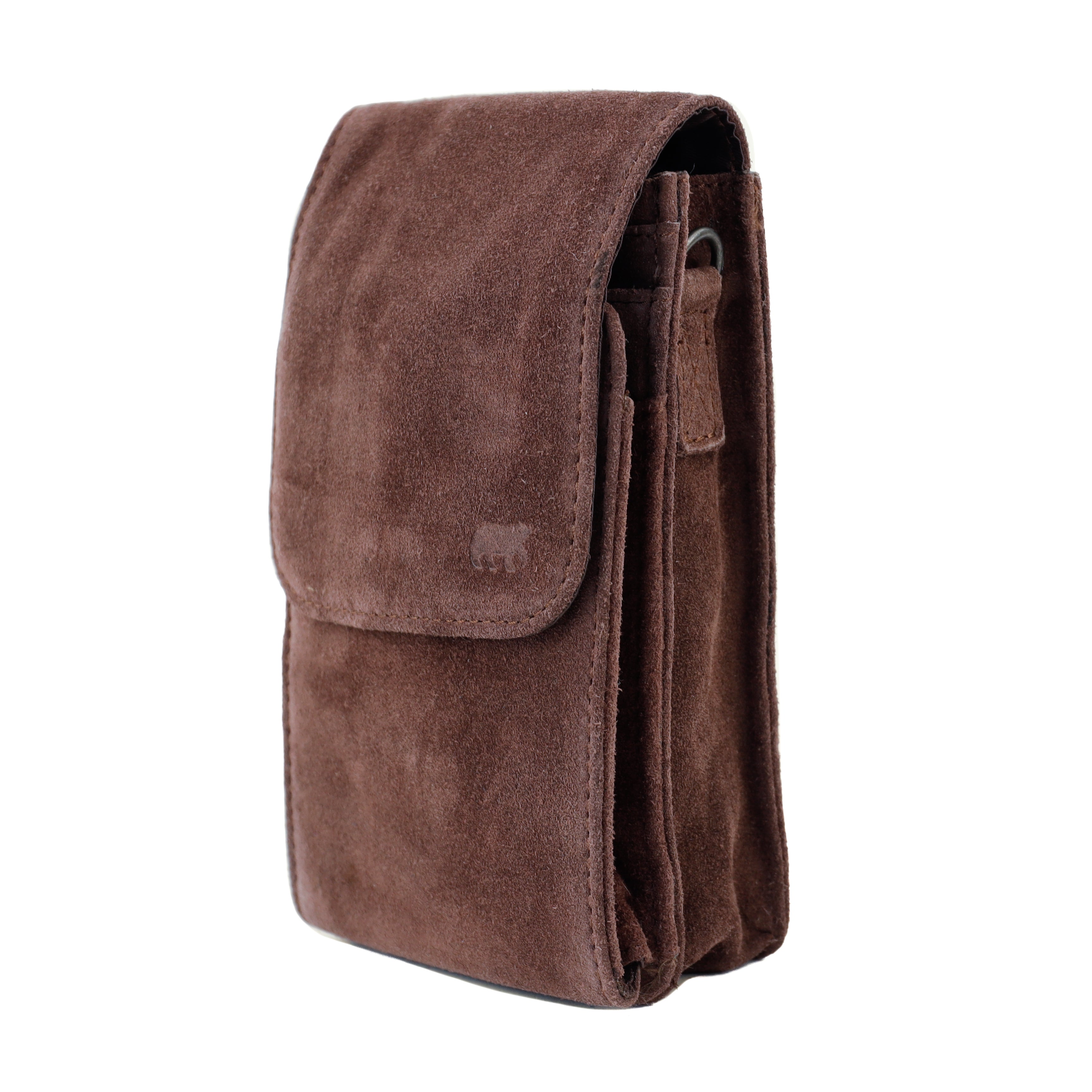 Suède schoudertasje 'Robbie' 2.0 choco