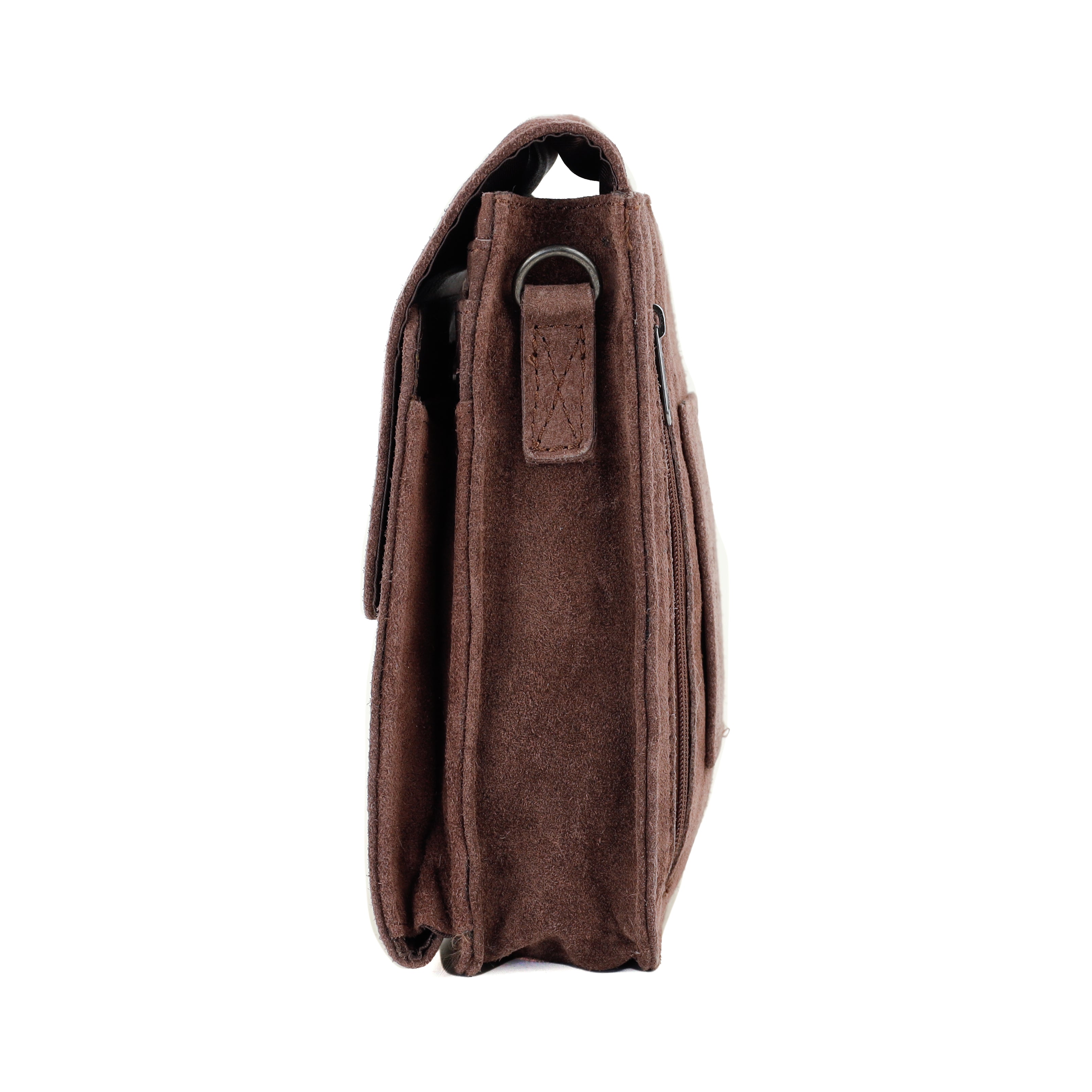 Suède schoudertasje 'Robbie' 2.0 choco