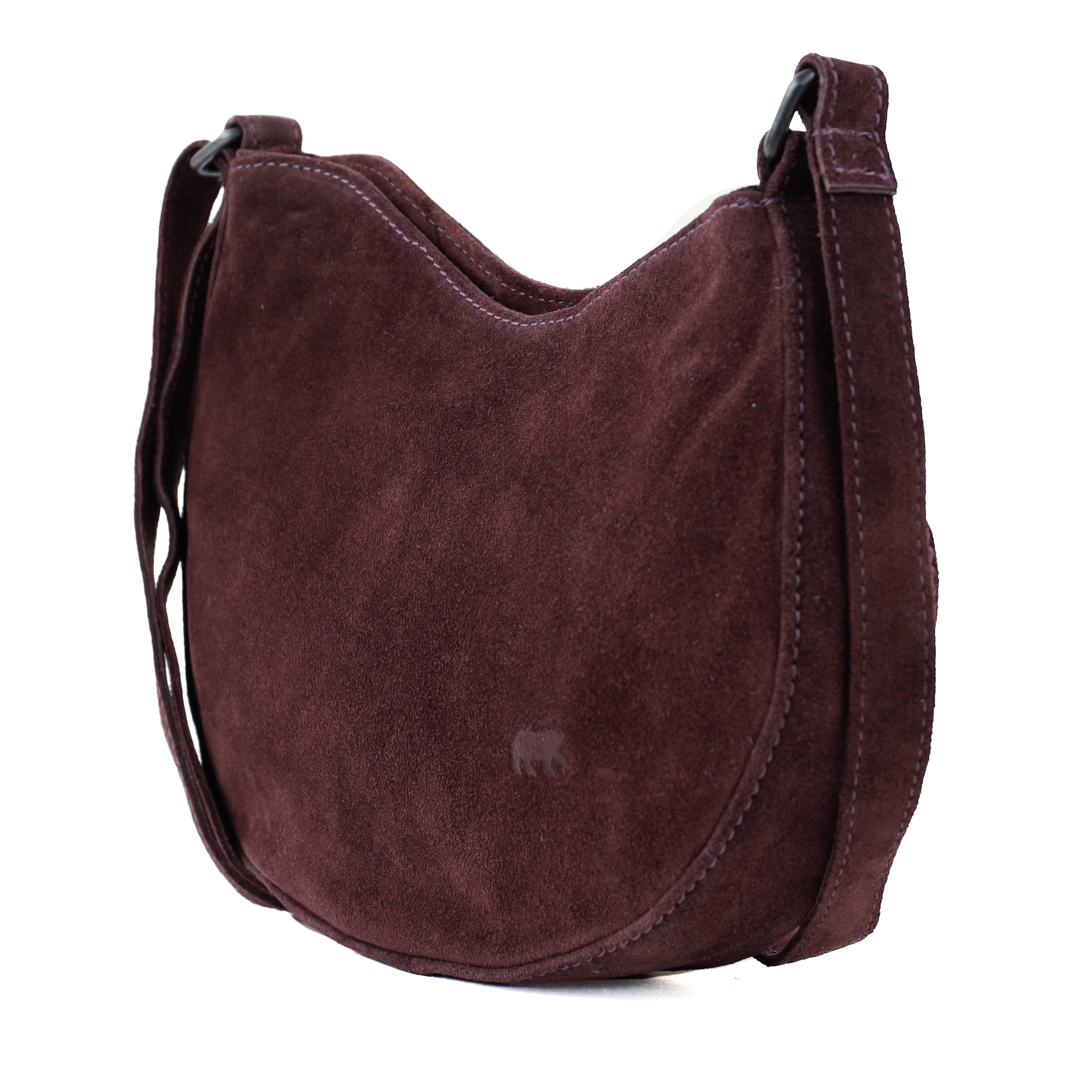 Suede shoulder bag 'Tamara' bordeaux