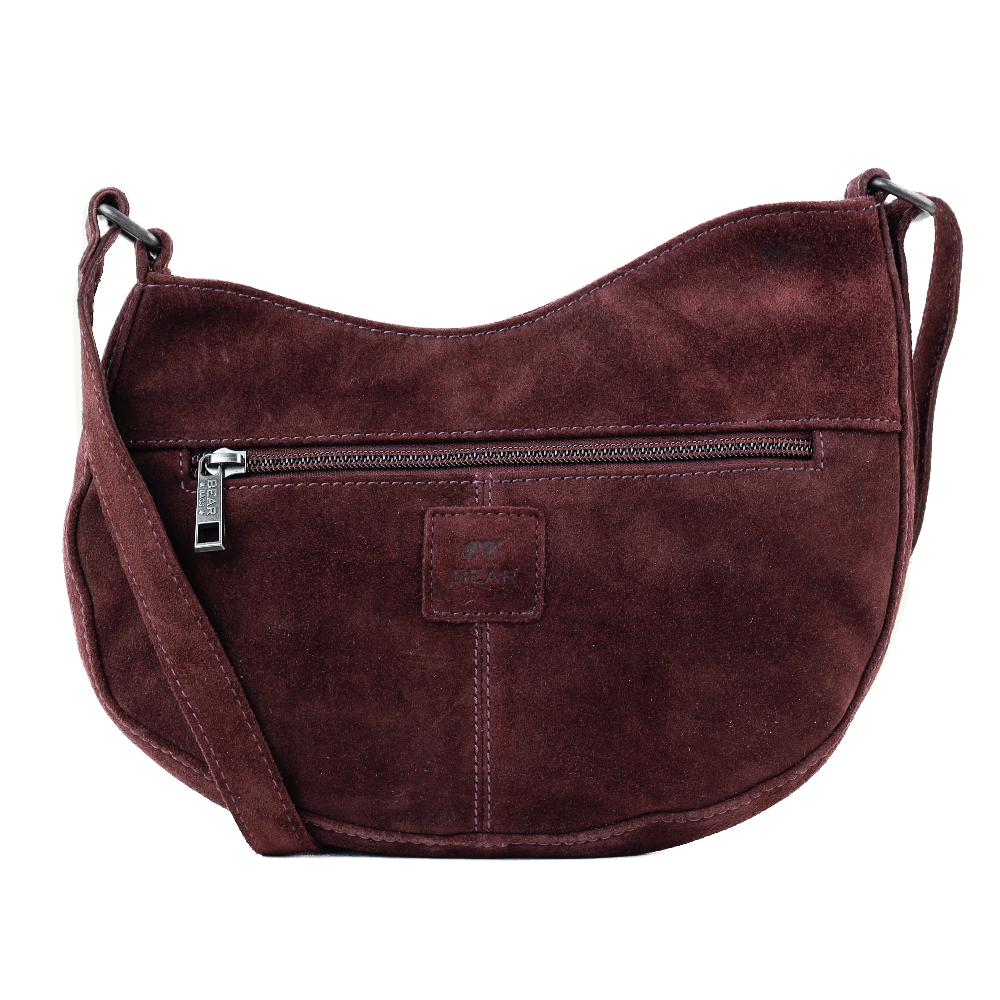 Suede shoulder bag 'Tamara' bordeaux