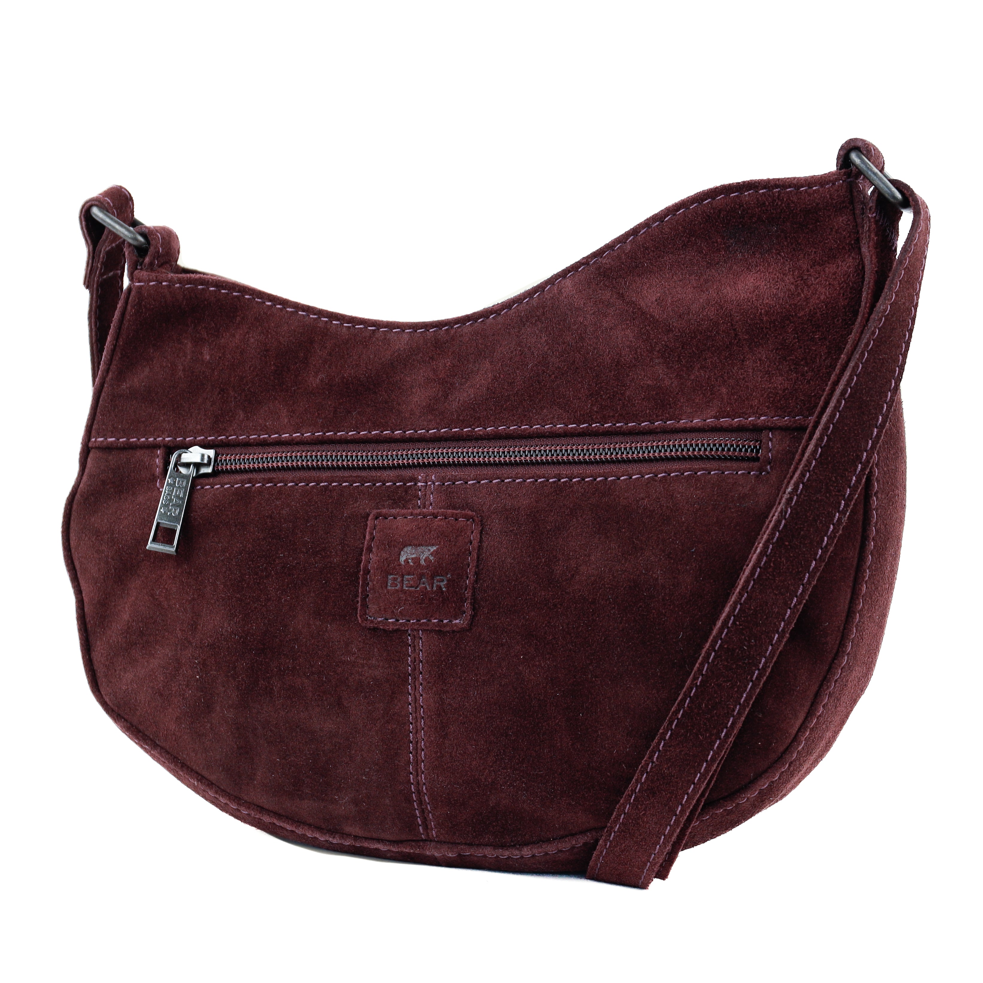 Suede shoulder bag 'Tamara' bordeaux
