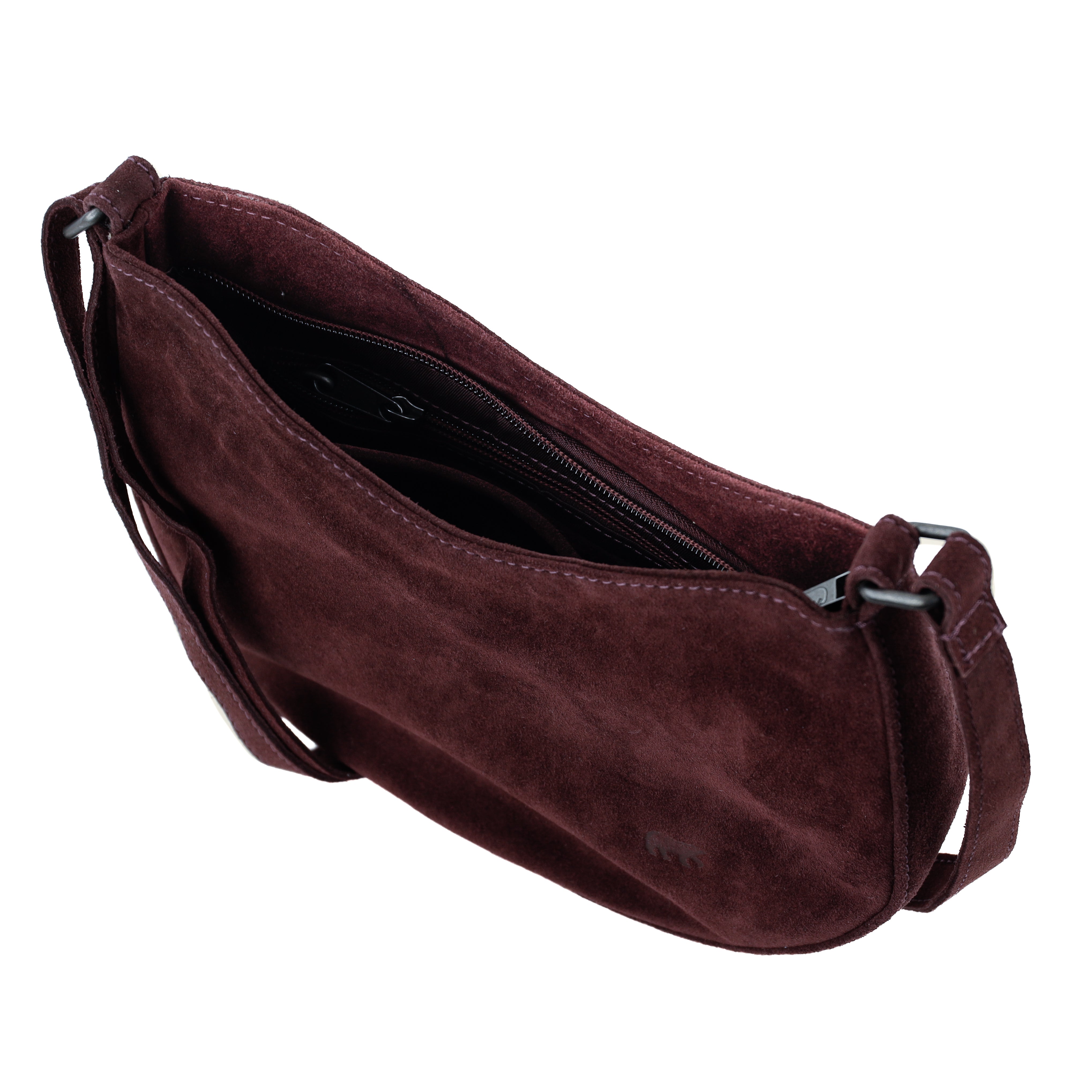 Suede shoulder bag 'Tamara' bordeaux