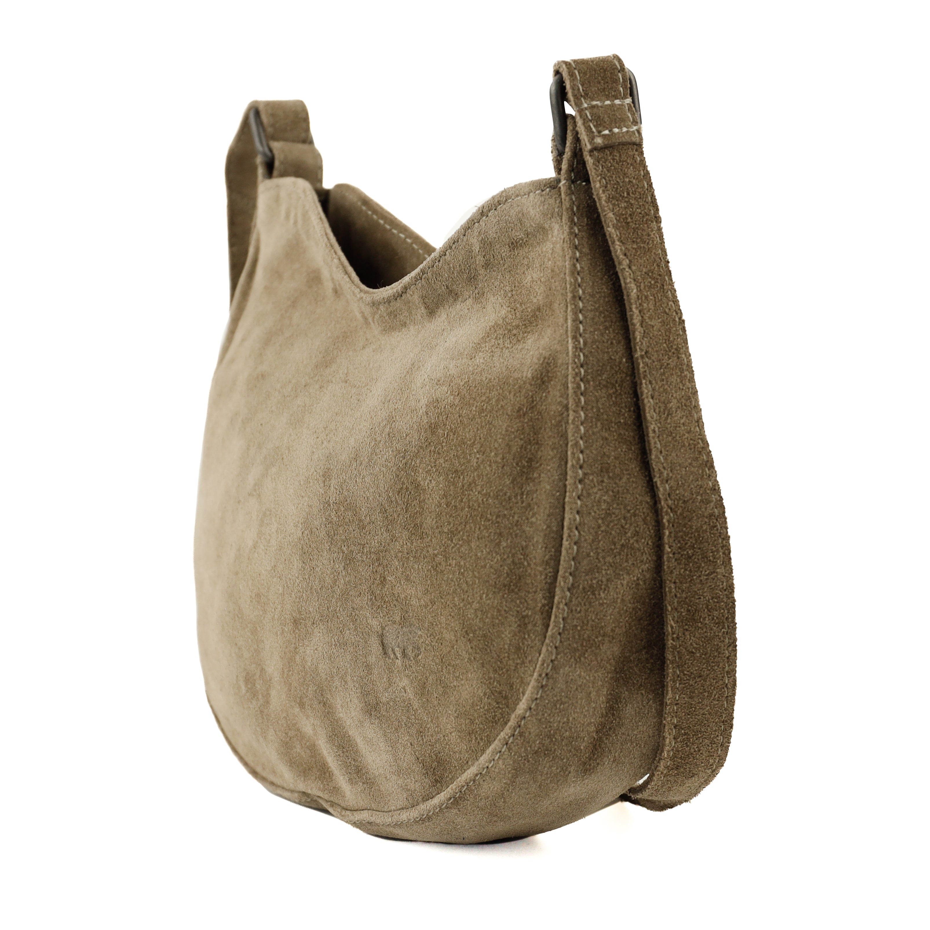 Suède schoudertasje 'Tamara' taupe