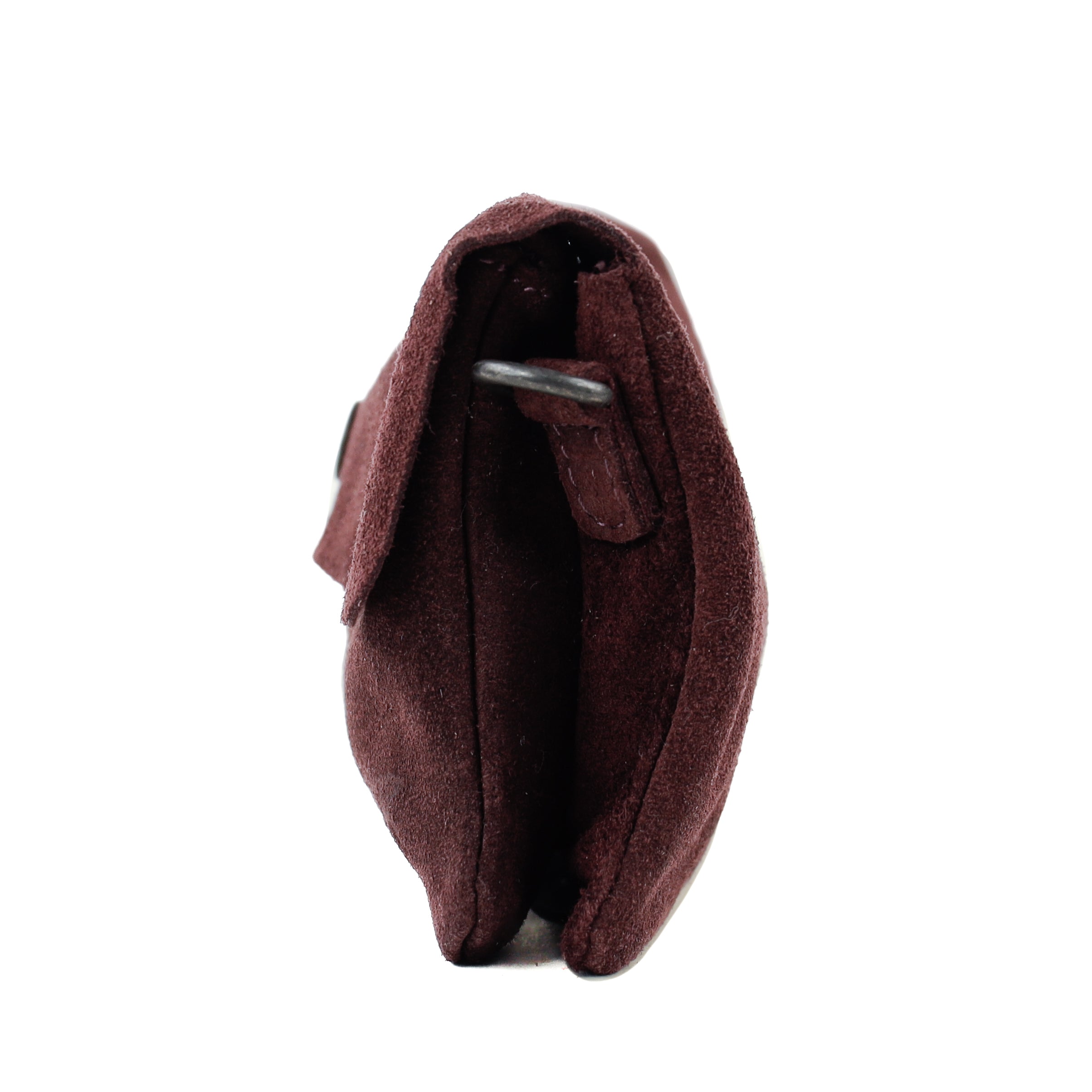 Suede clutch/mini shoulder bag 'Lydia' bordeaux