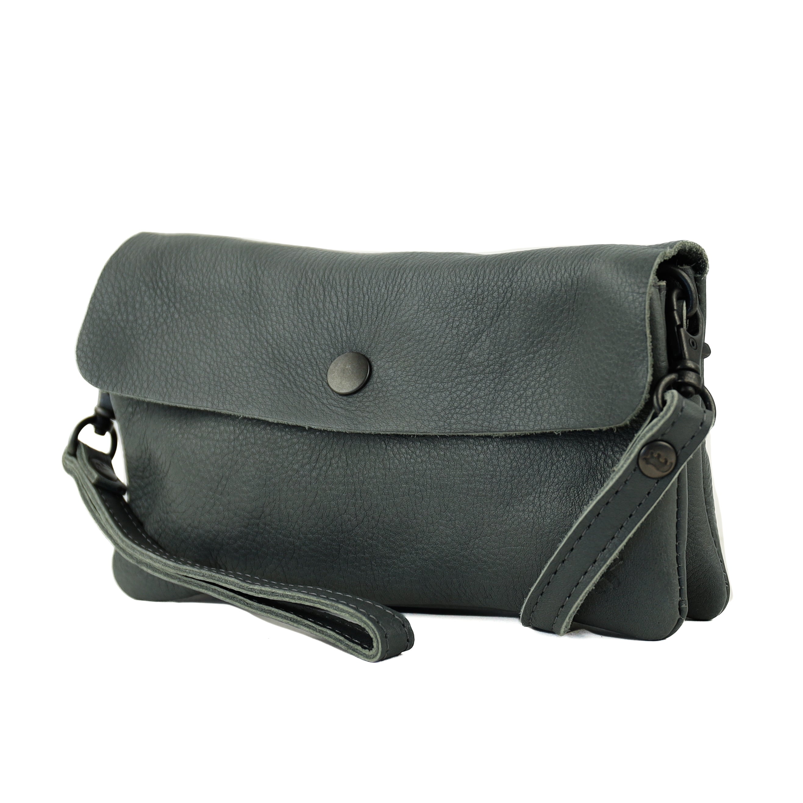 Clutch/mini schoudertasje 'Lydia' charcoal