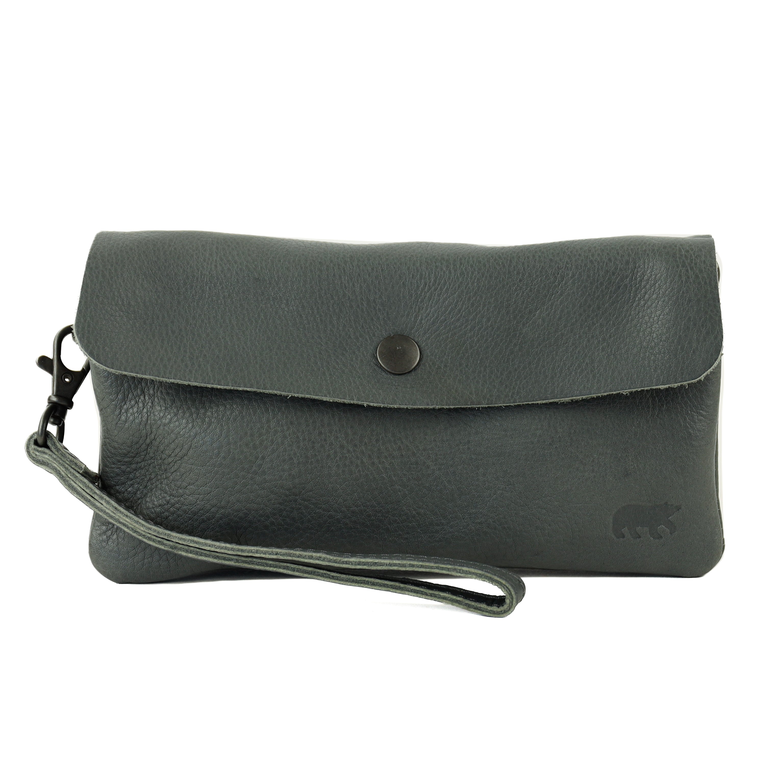 Clutch/mini schoudertasje 'Lydia' charcoal