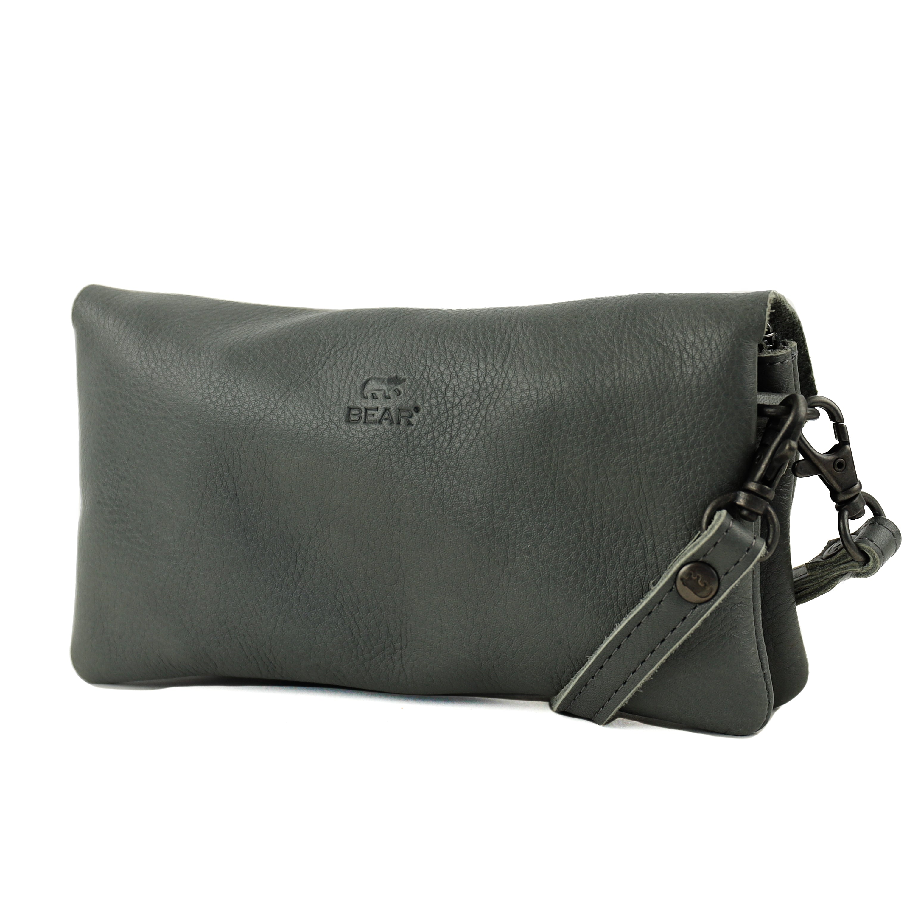 Clutch/mini schoudertasje 'Lydia' charcoal