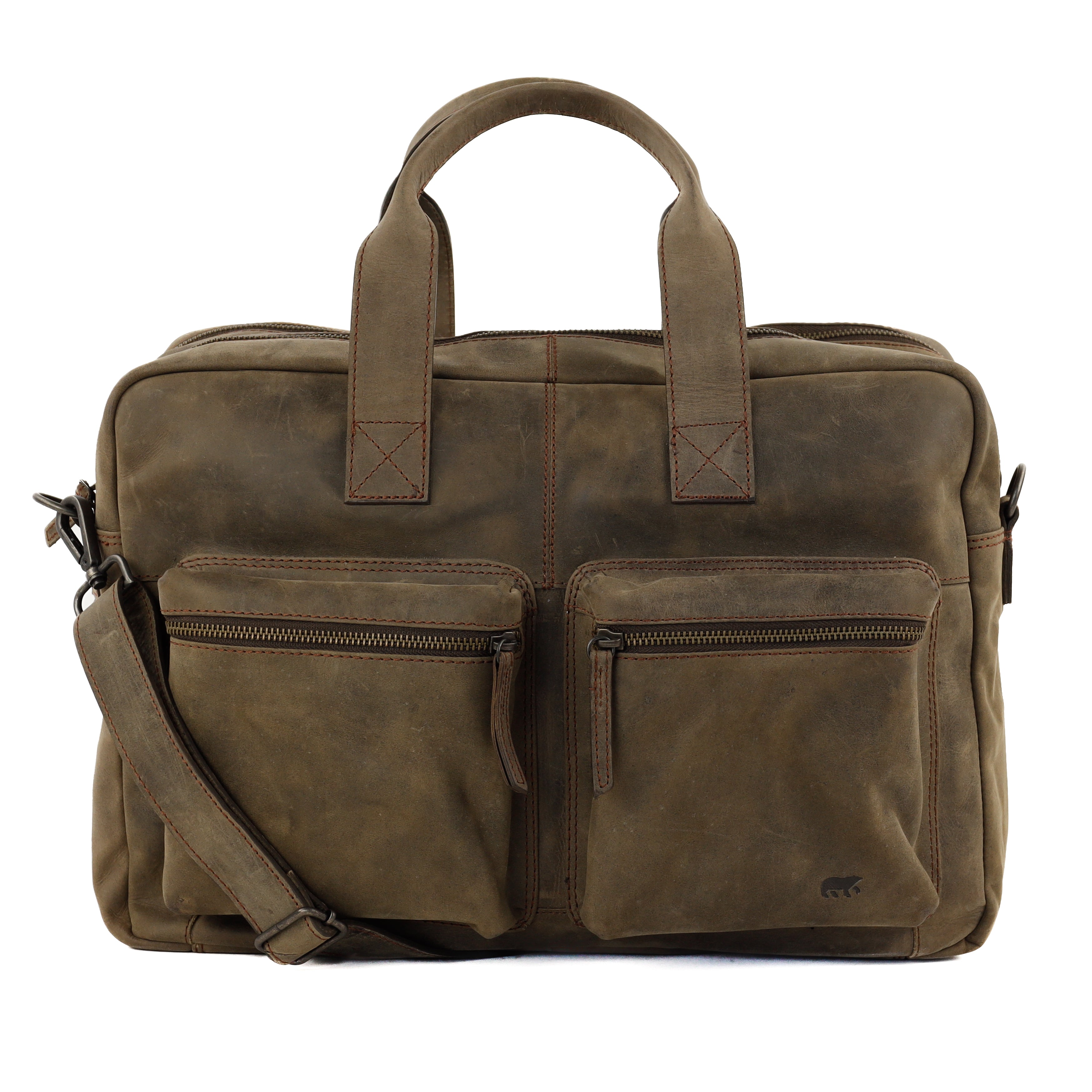 Weekender/laptop bag 15.6" 'Lou' brown