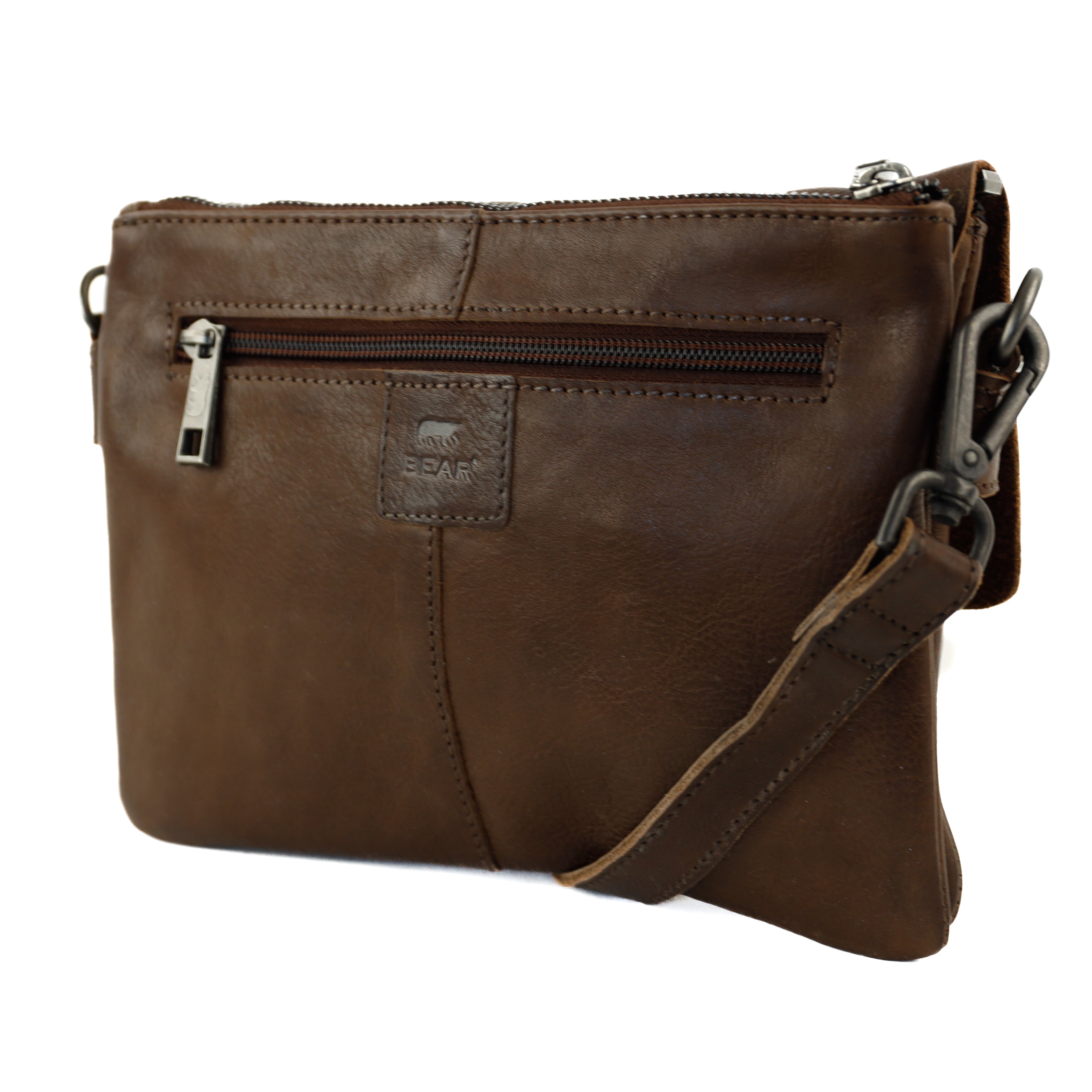 Shoulder bag with flap 'Billy' dark brown