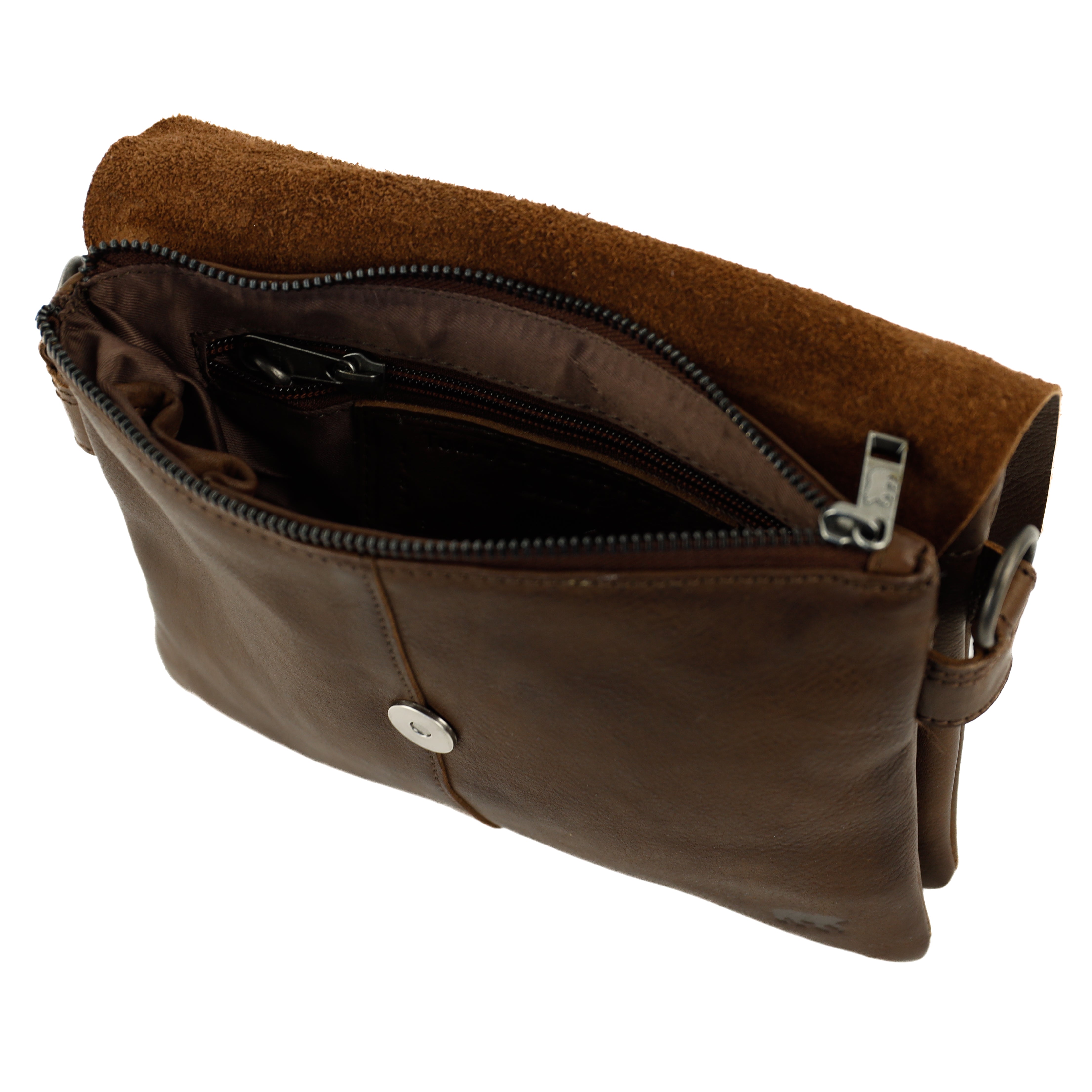 Shoulder bag with flap 'Billy' dark brown