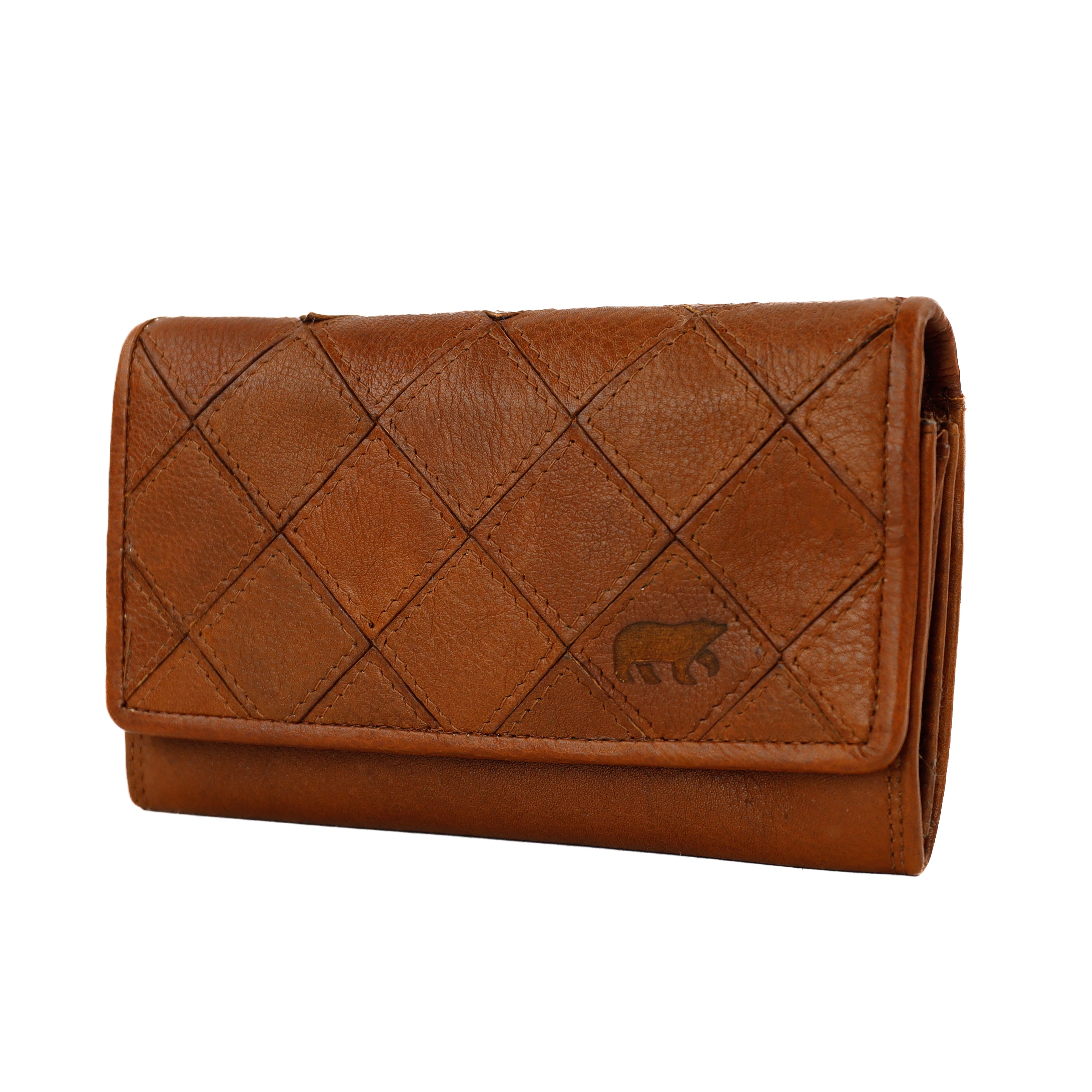 RFID Overslag portemonnee 'Beatriz' cognac