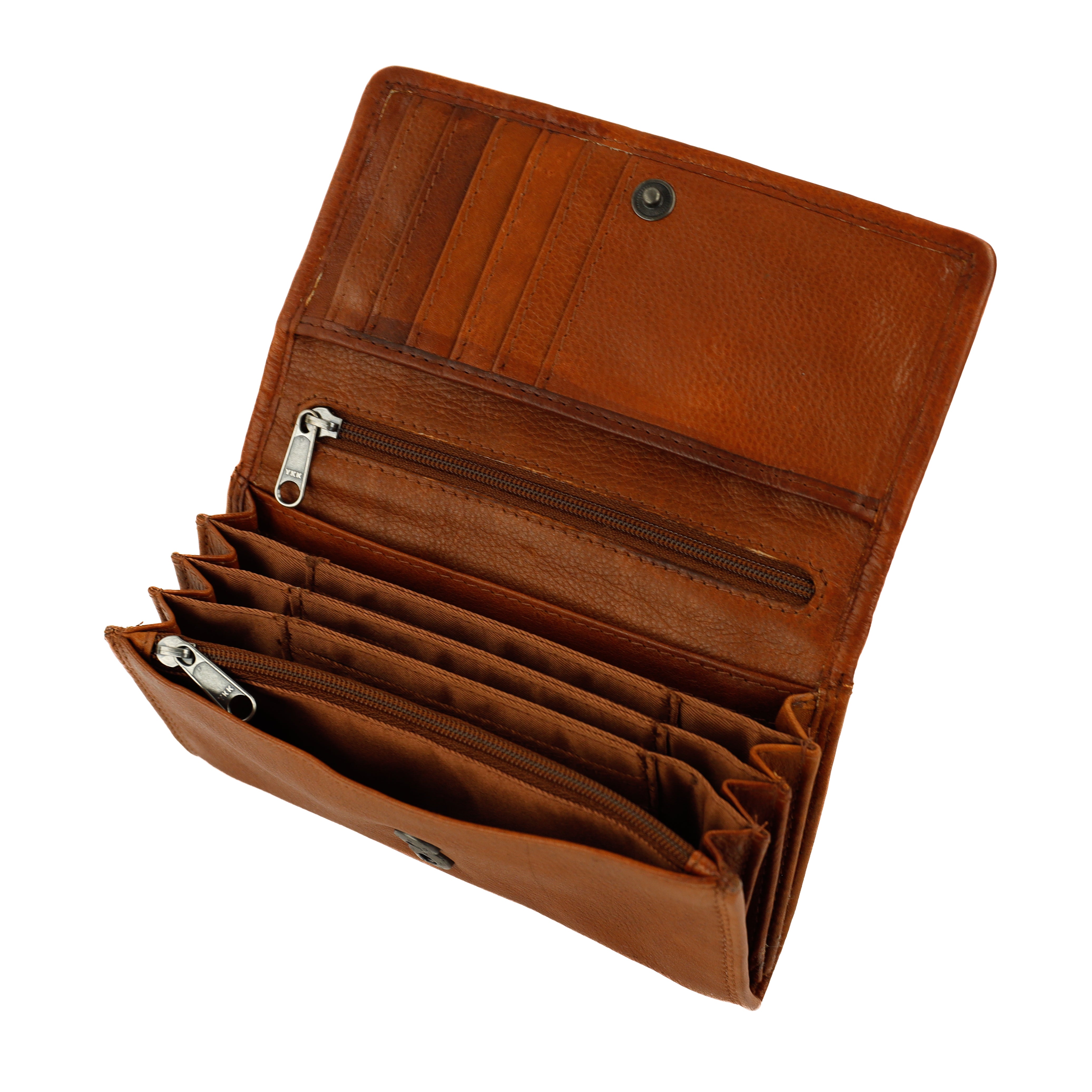RFID Overslag portemonnee 'Beatriz' cognac