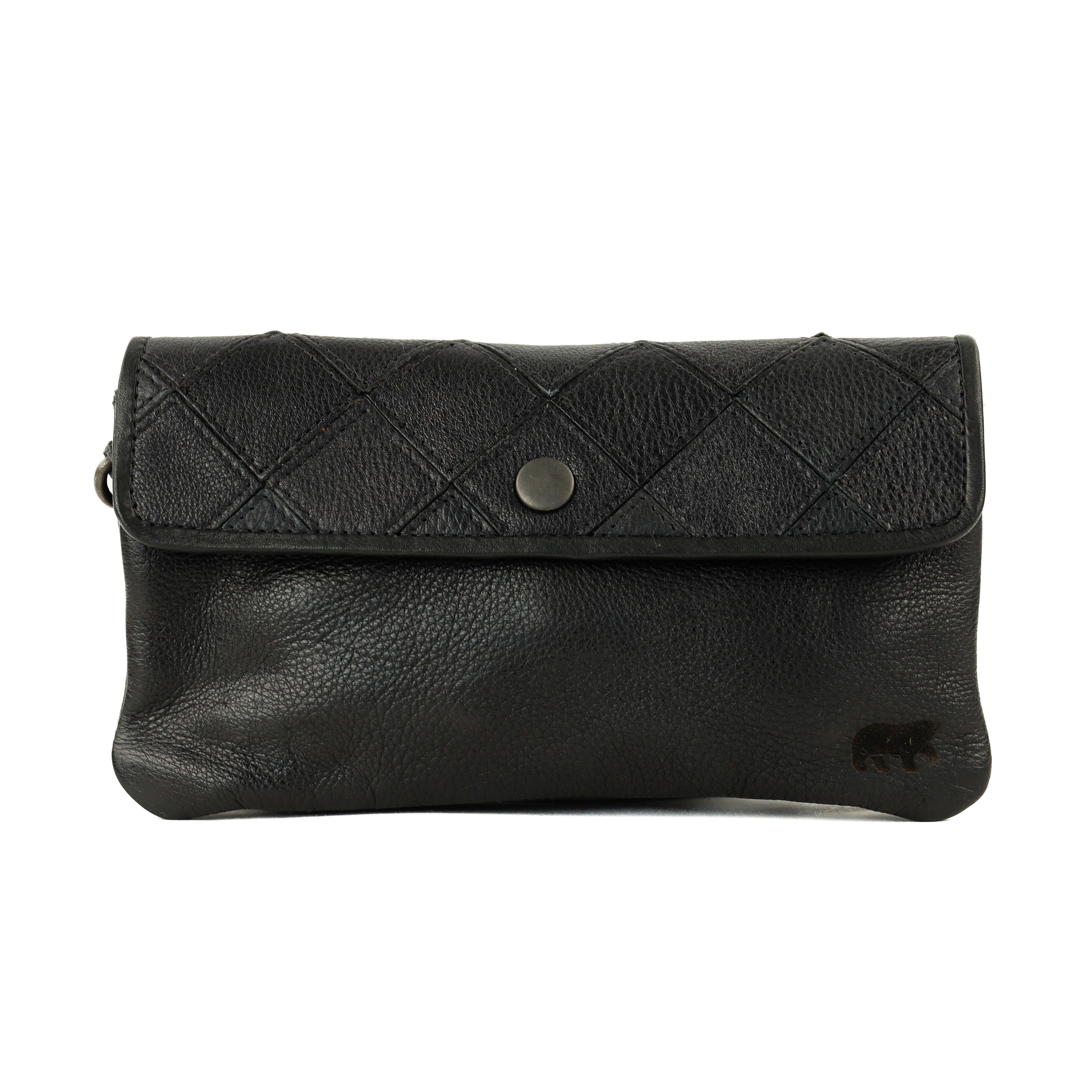 Clutch/mini schoudertasje 'Valentina' zwart