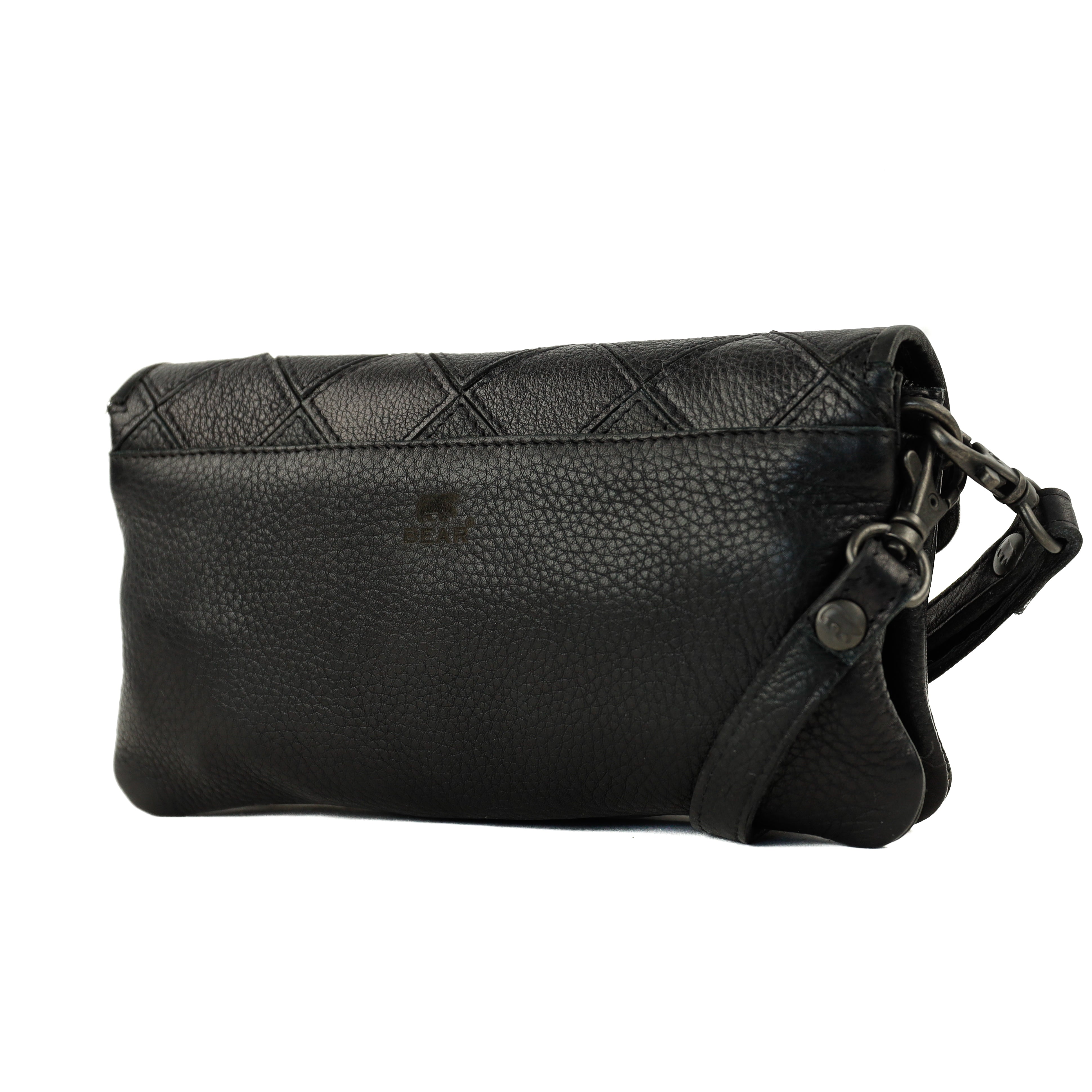 Clutch/mini schoudertasje 'Valentina' zwart