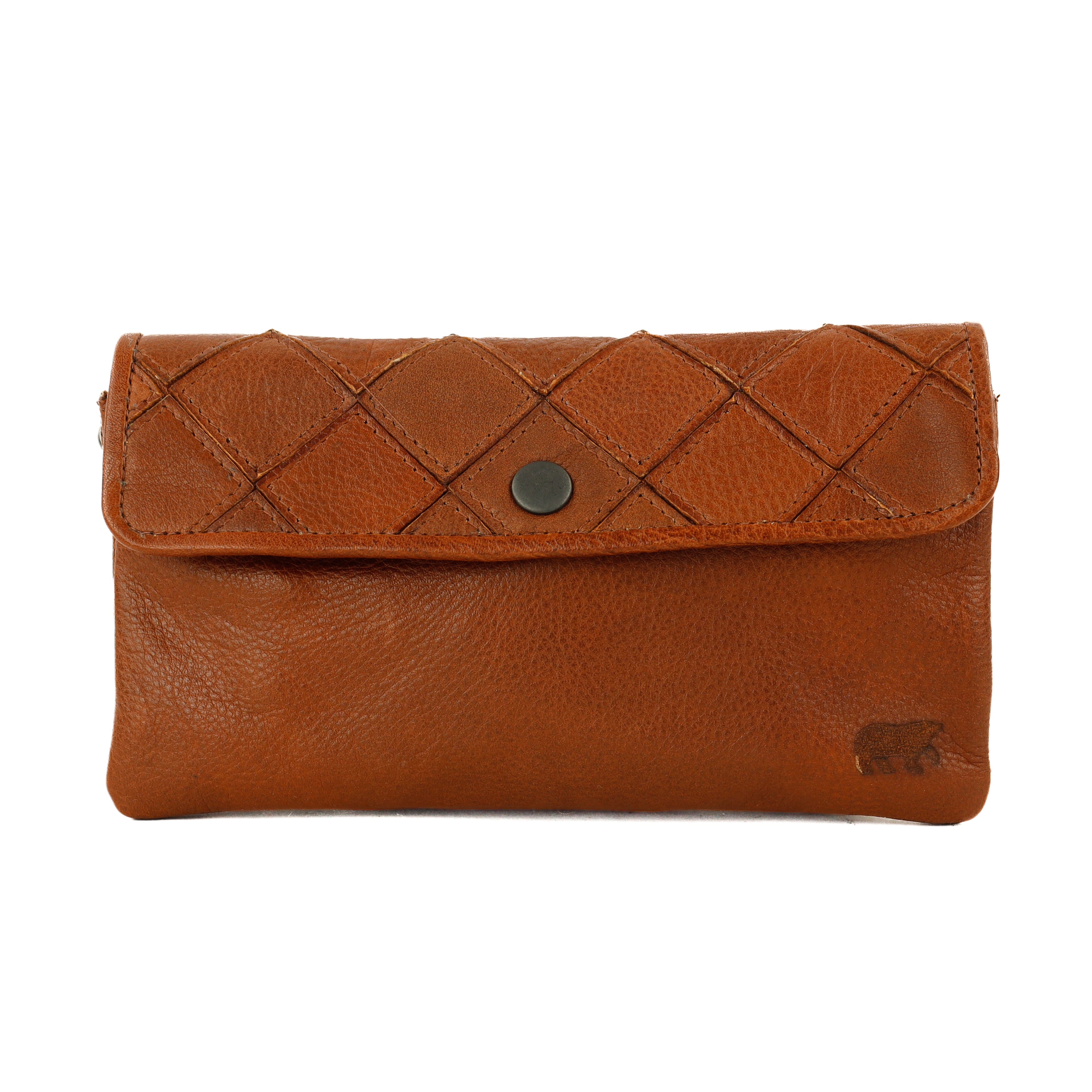 Clutch/mini schoudertasje 'Valentina' cognac