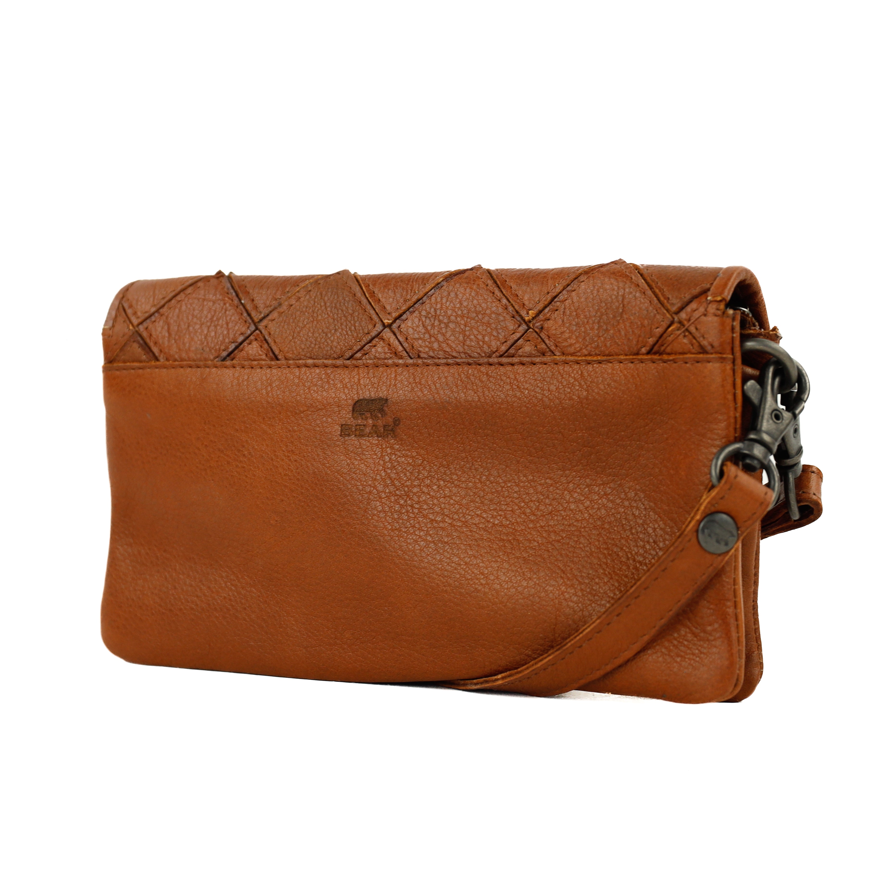 Clutch/mini schoudertasje 'Valentina' cognac