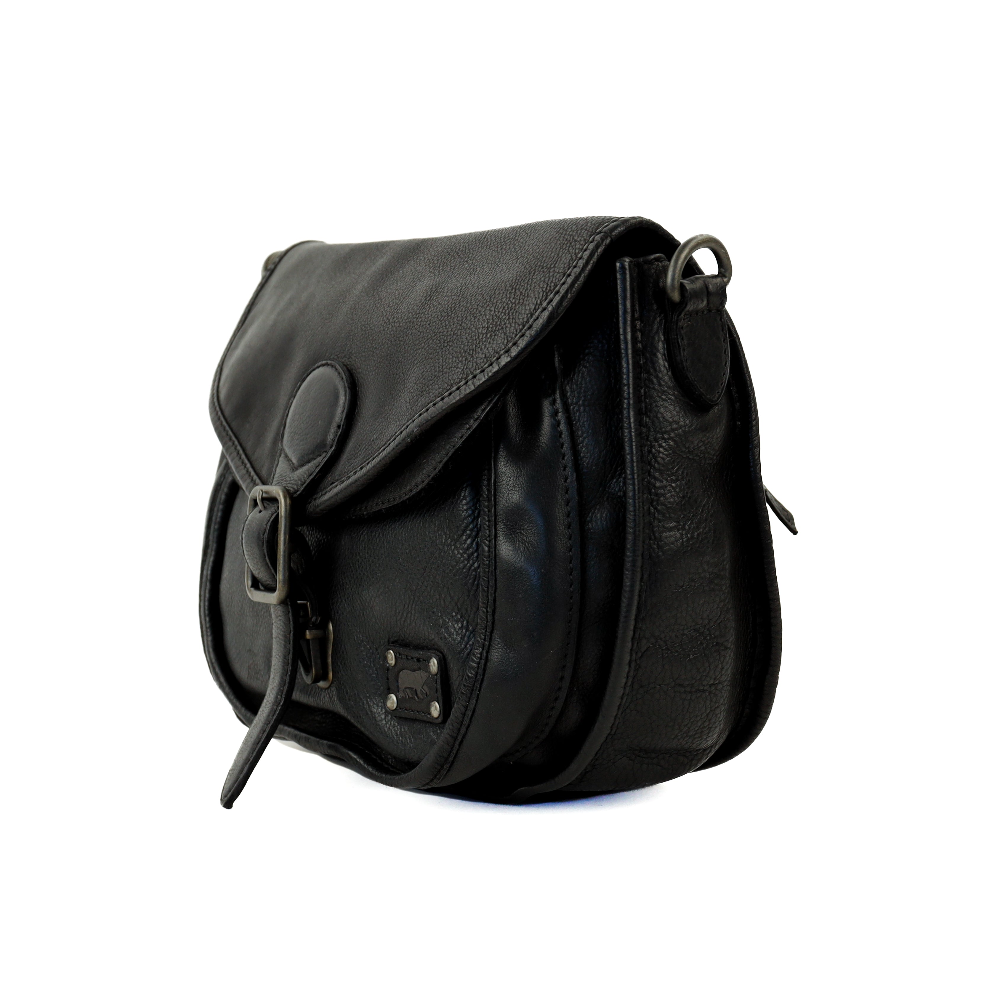 Shoulder bag with flap 'Roxanne' black
