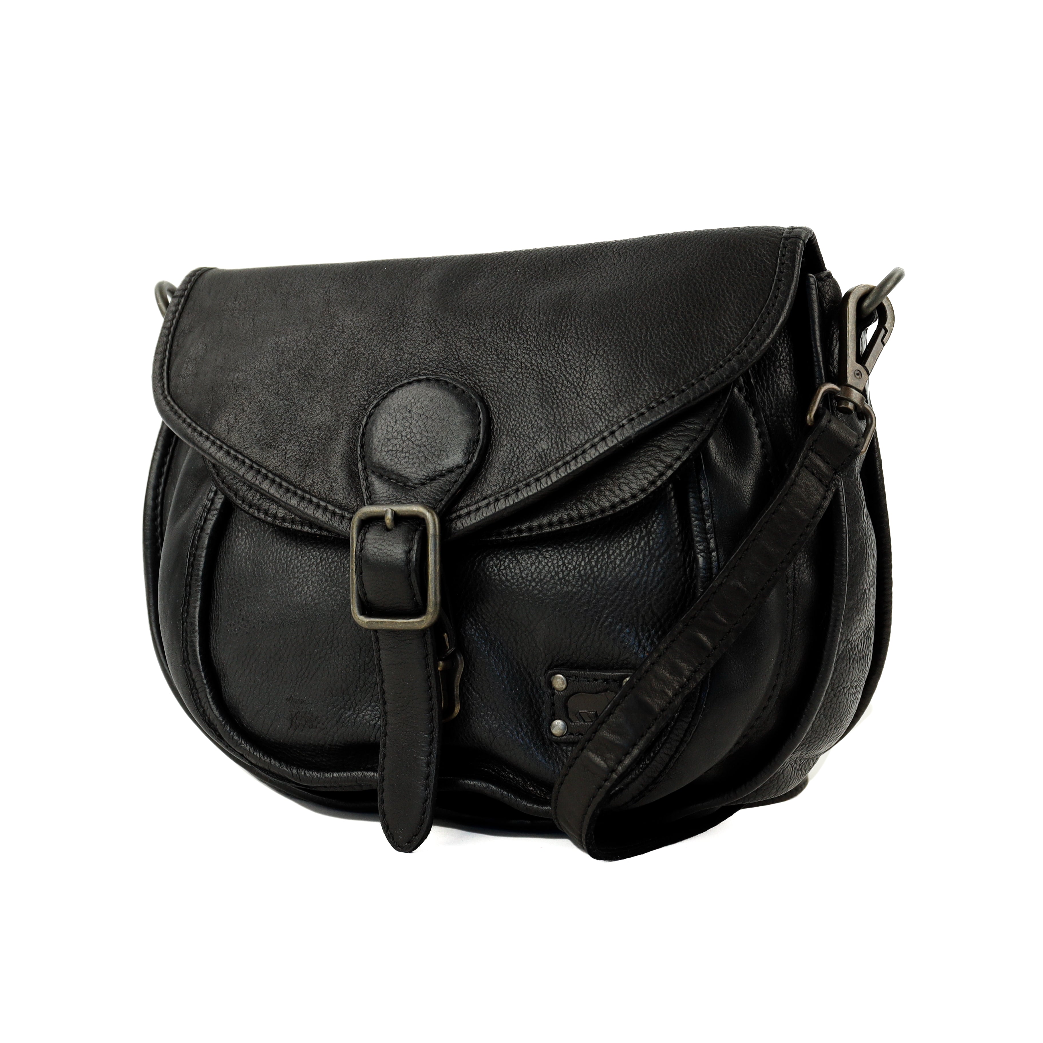 Shoulder bag with flap 'Roxanne' black