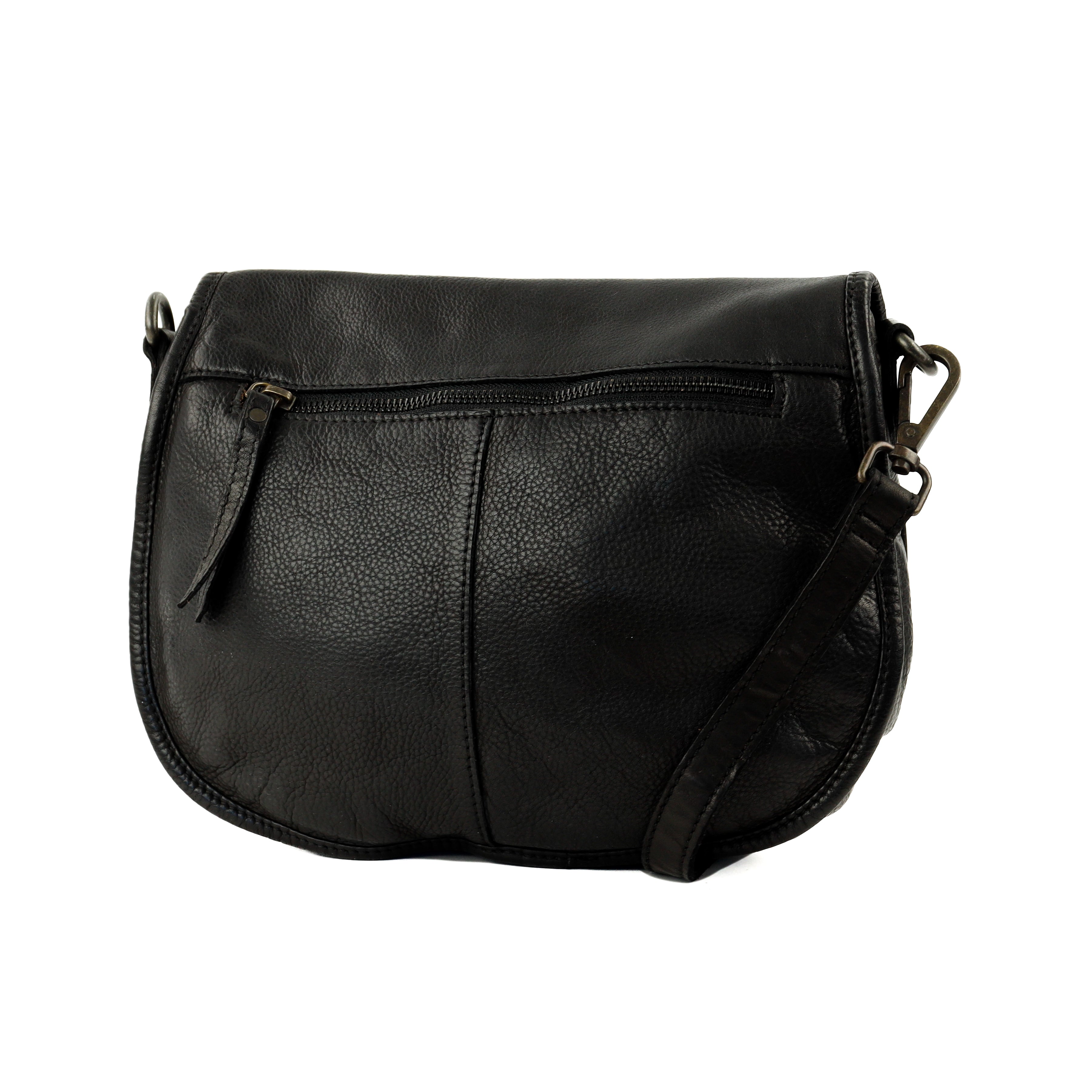 Shoulder bag with flap 'Roxanne' black