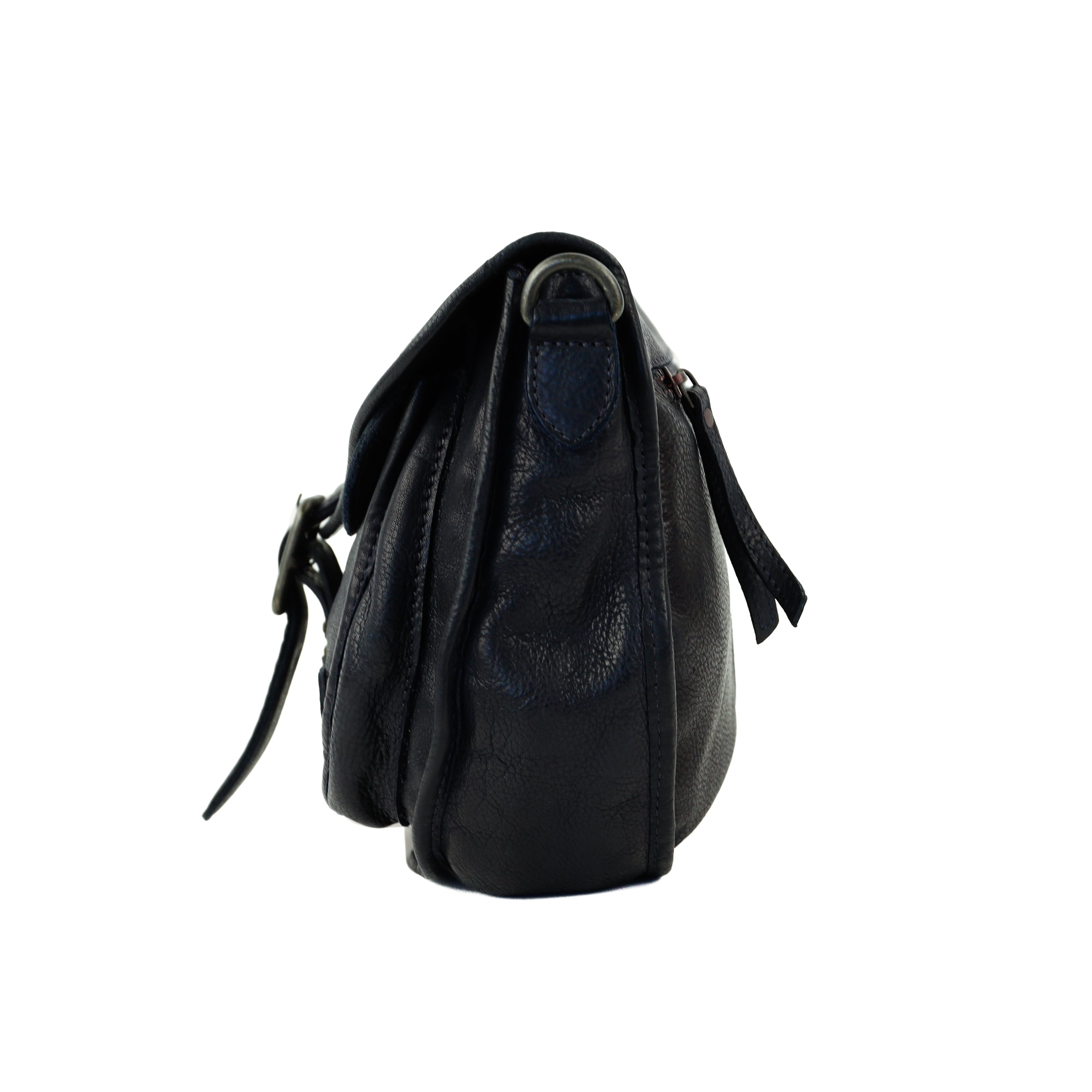 Schoudertas met flap 'Roxanne' navy