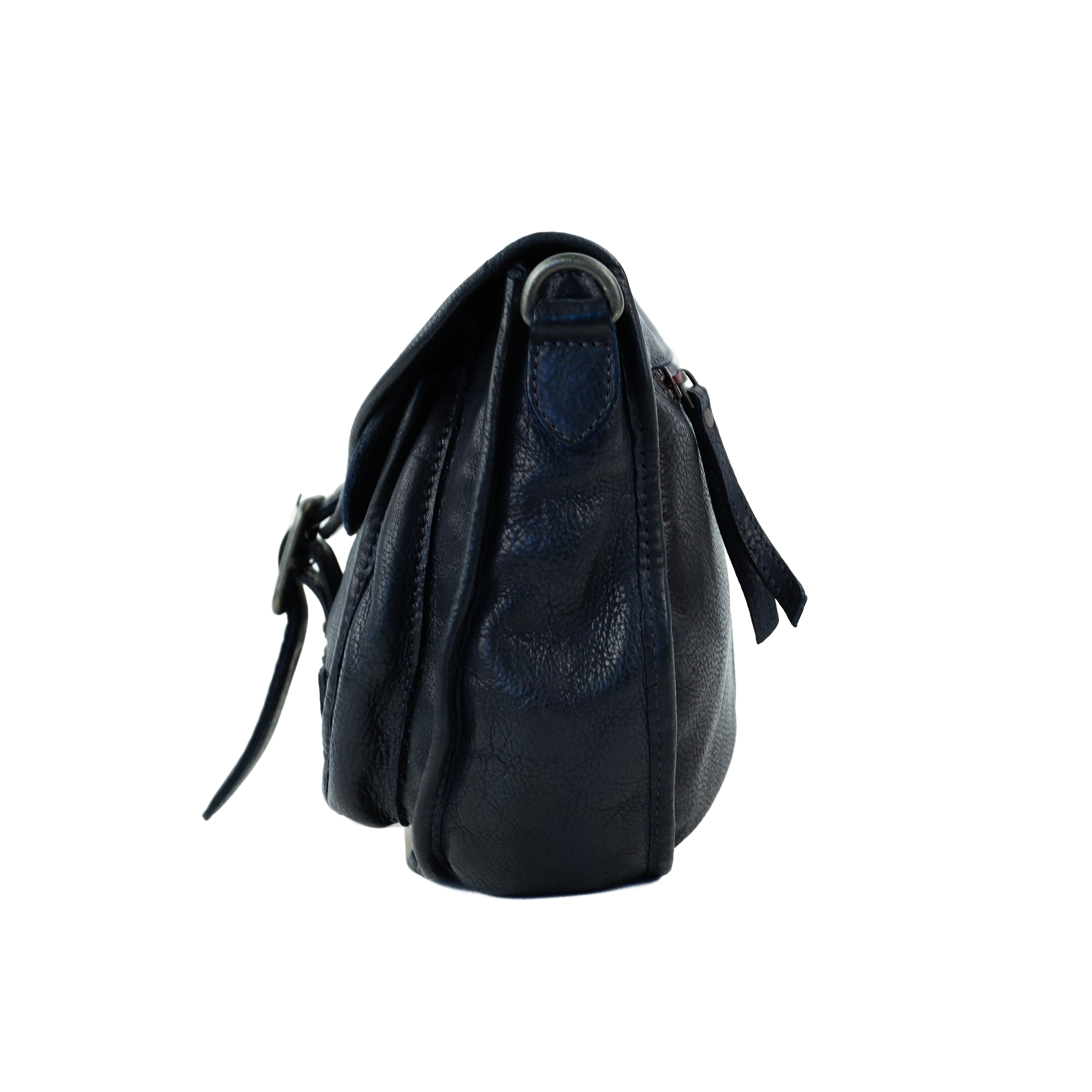 Schoudertas met flap 'Roxanne' navy