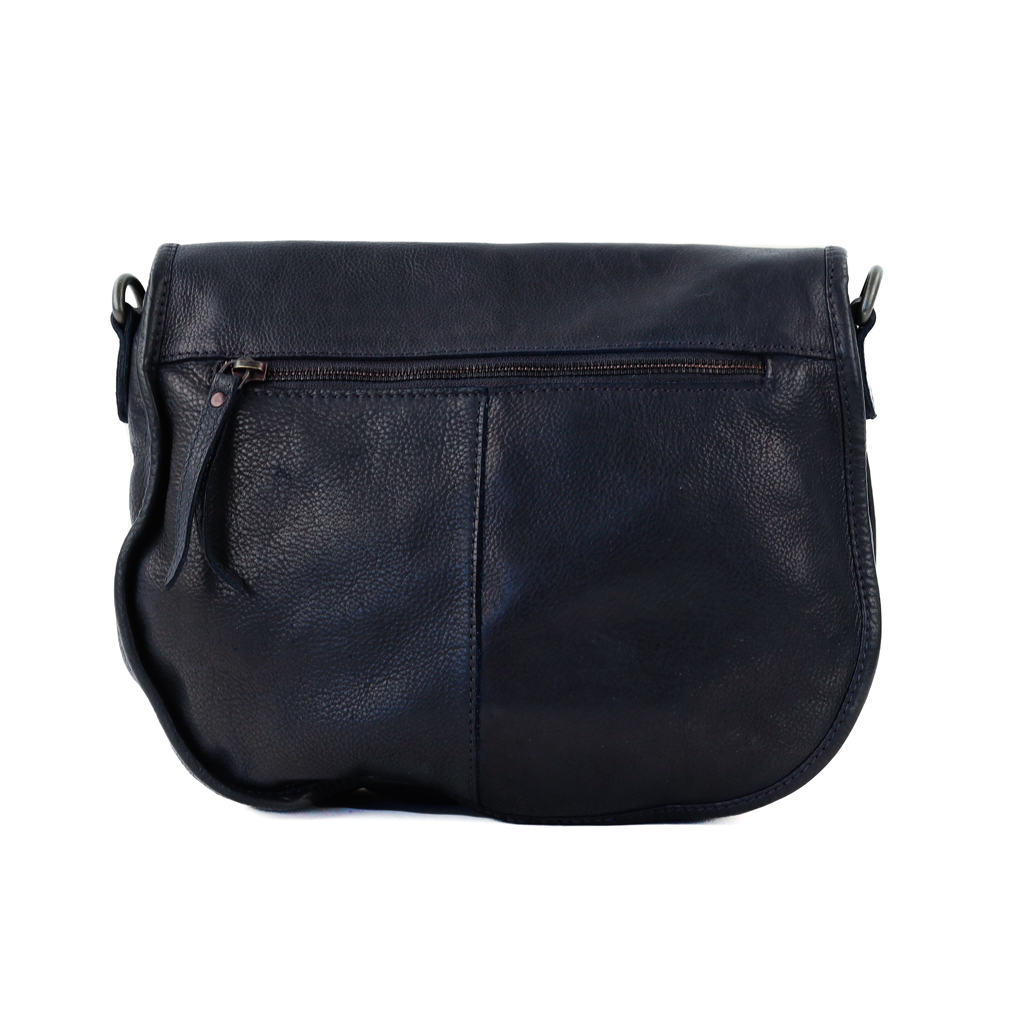 Schoudertas met flap 'Roxanne' navy