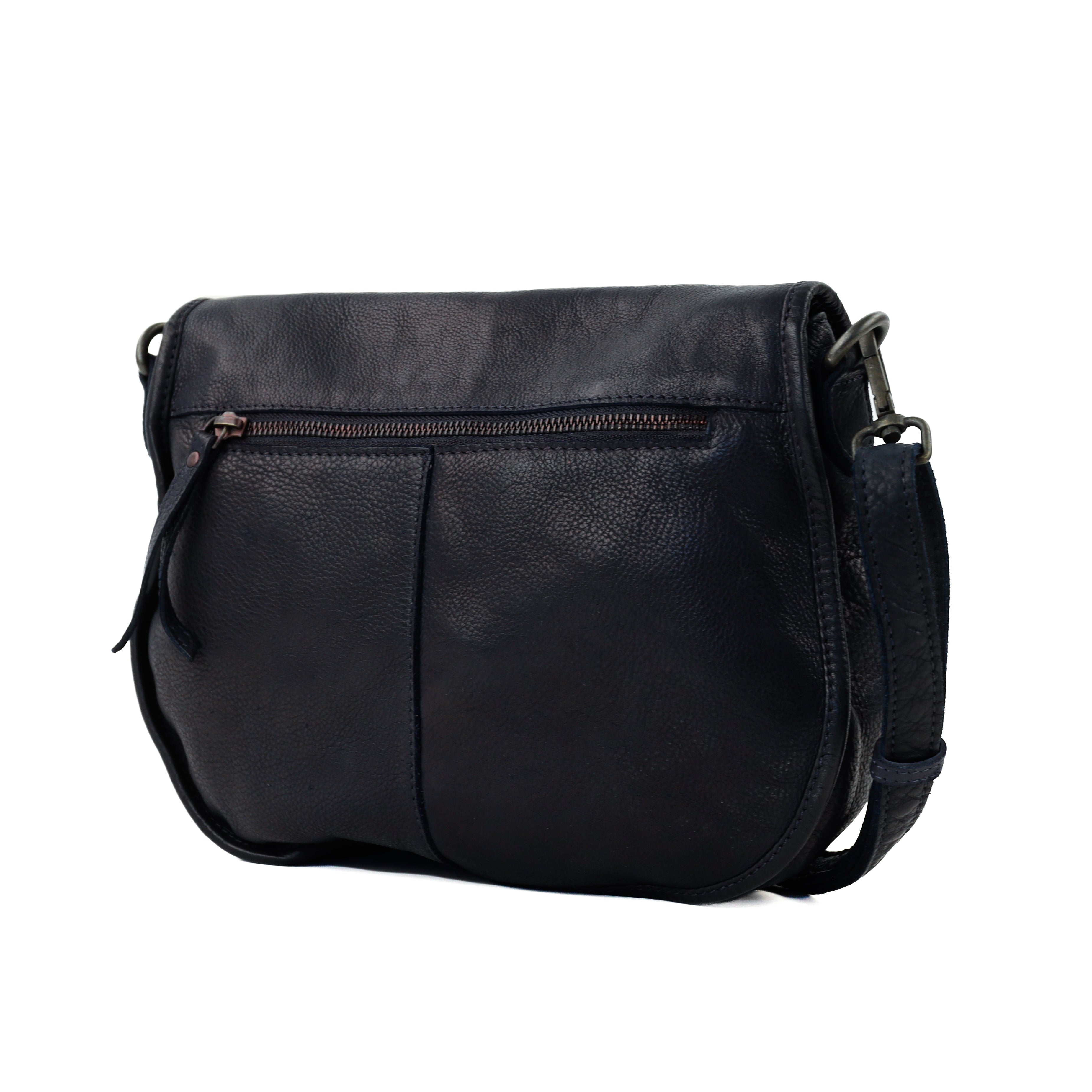 Schoudertas met flap 'Roxanne' navy