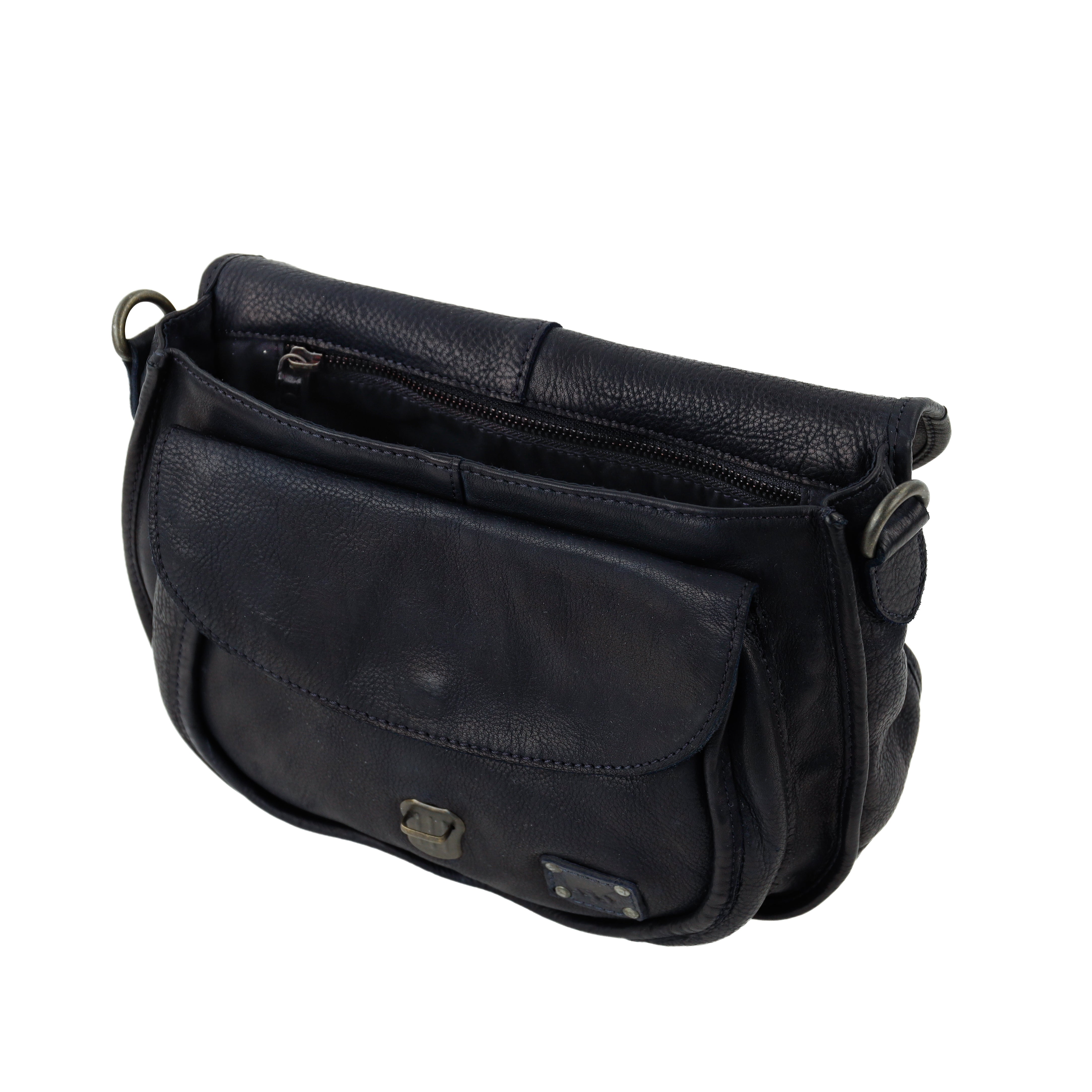 Schoudertas met flap 'Roxanne' navy