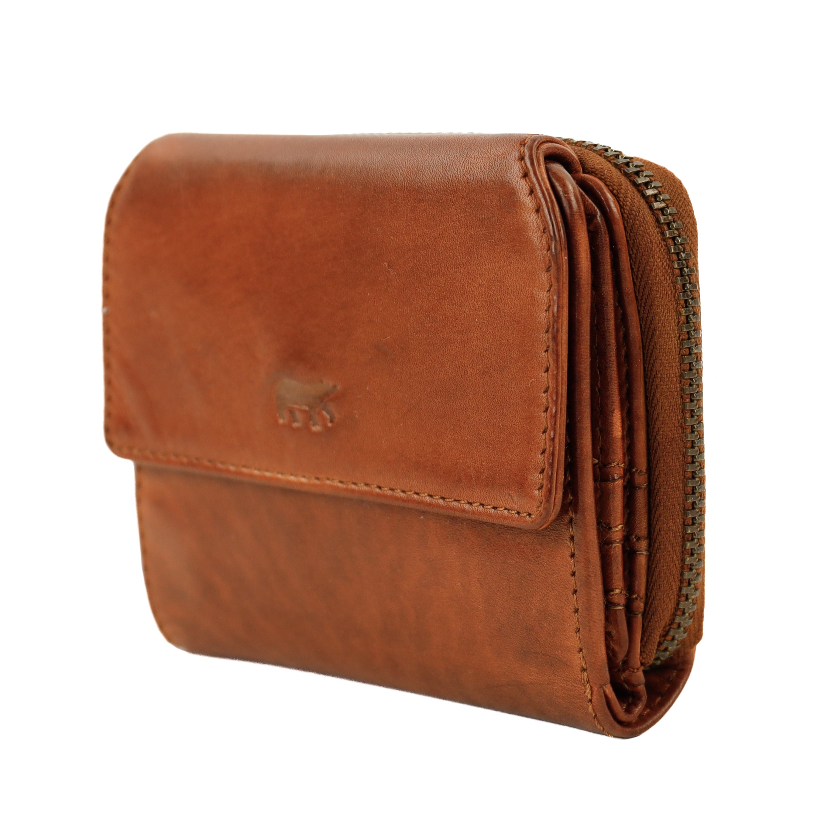 RFID Ritsportemonnee 'Britt' cognac
