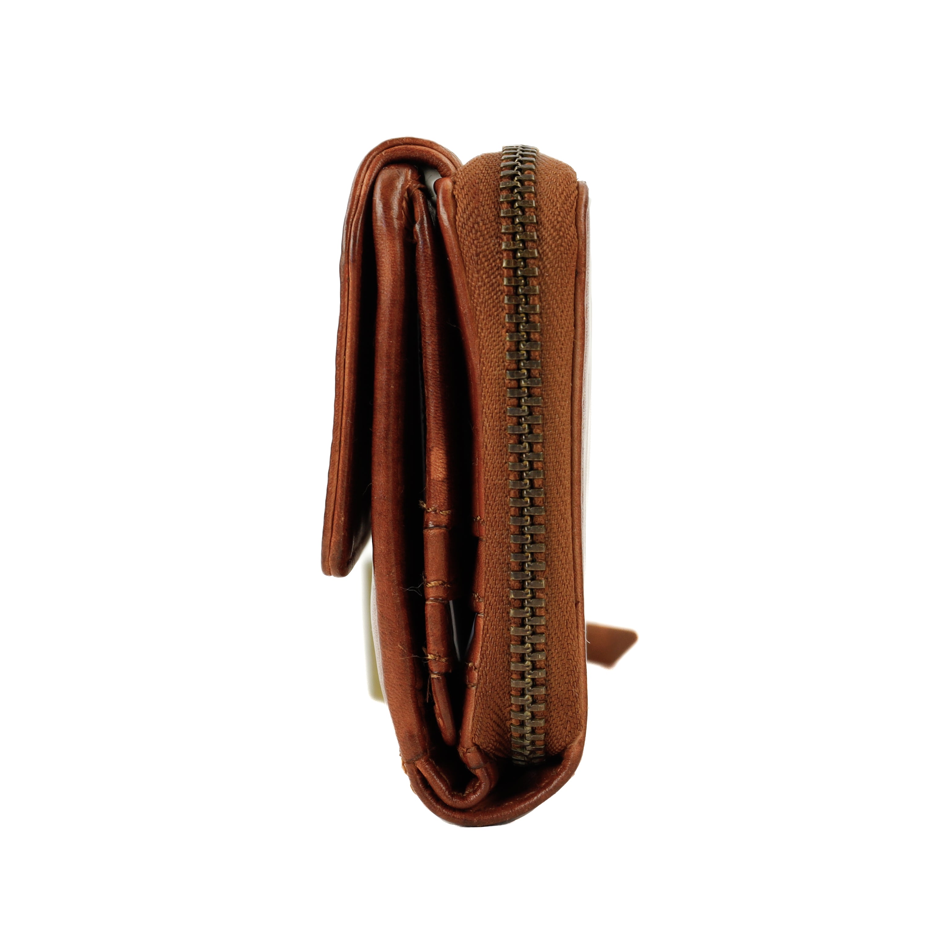 RFID Ritsportemonnee 'Britt' cognac
