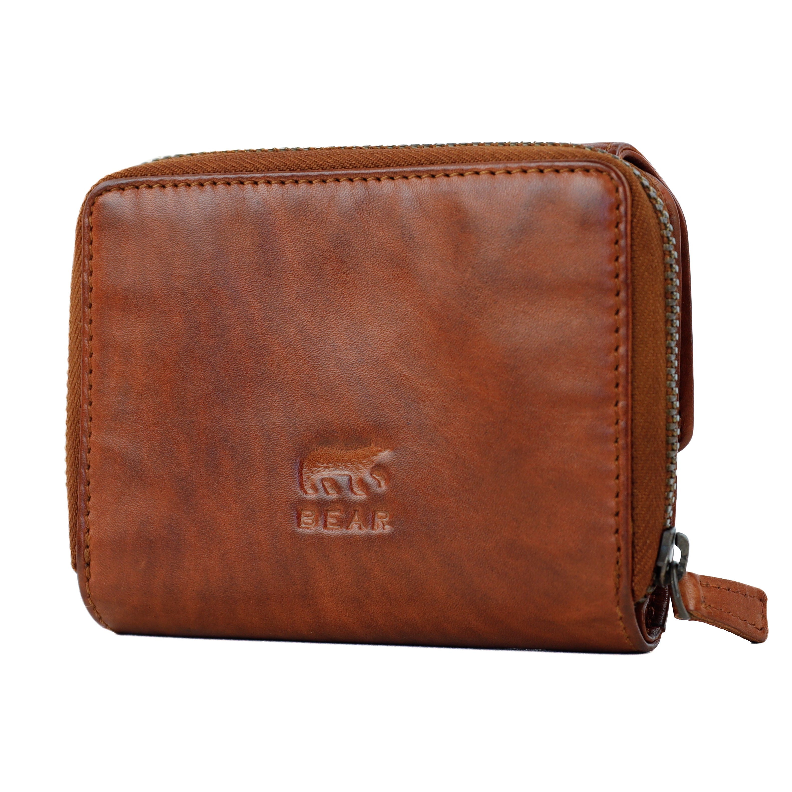 RFID Ritsportemonnee 'Britt' cognac