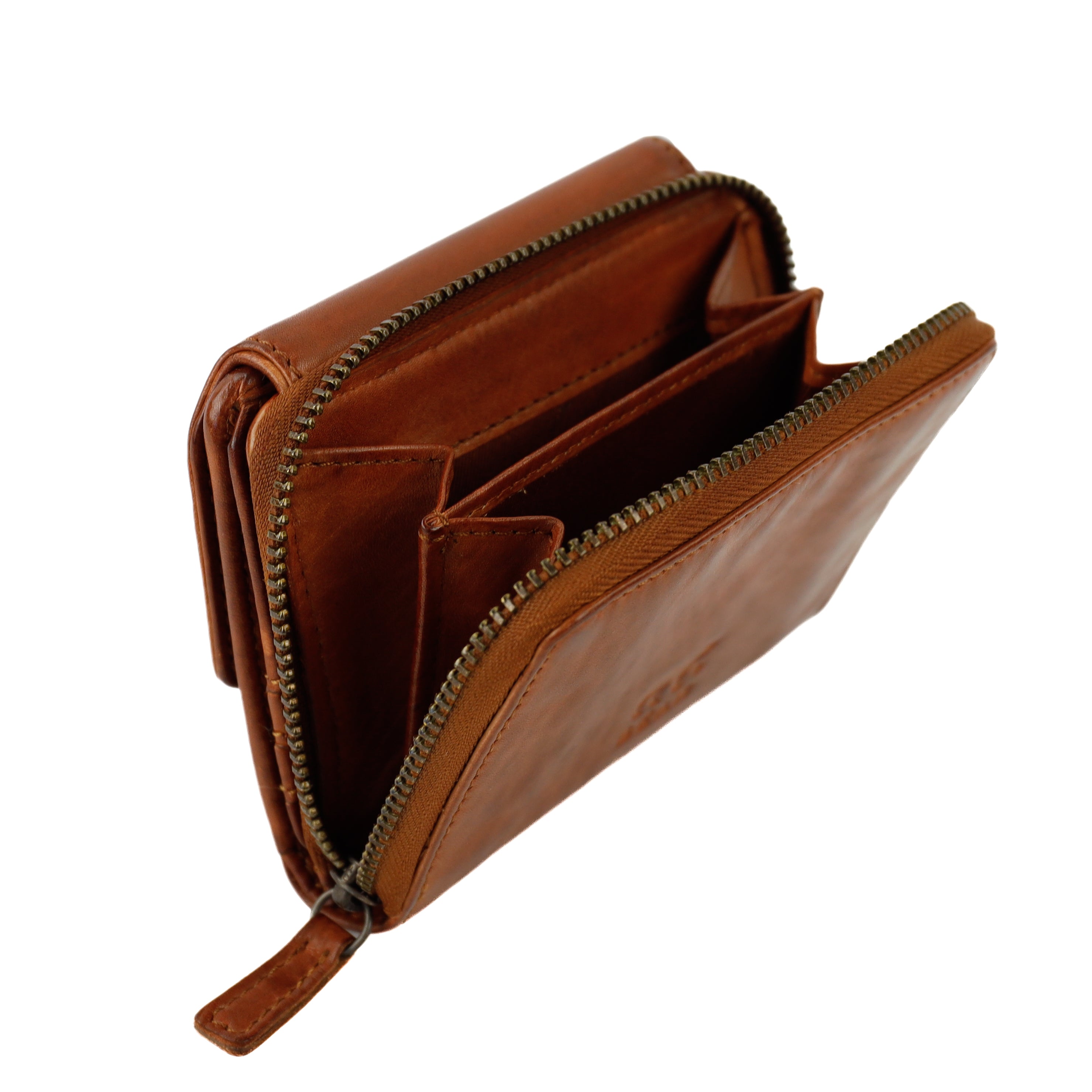 RFID Ritsportemonnee 'Britt' cognac