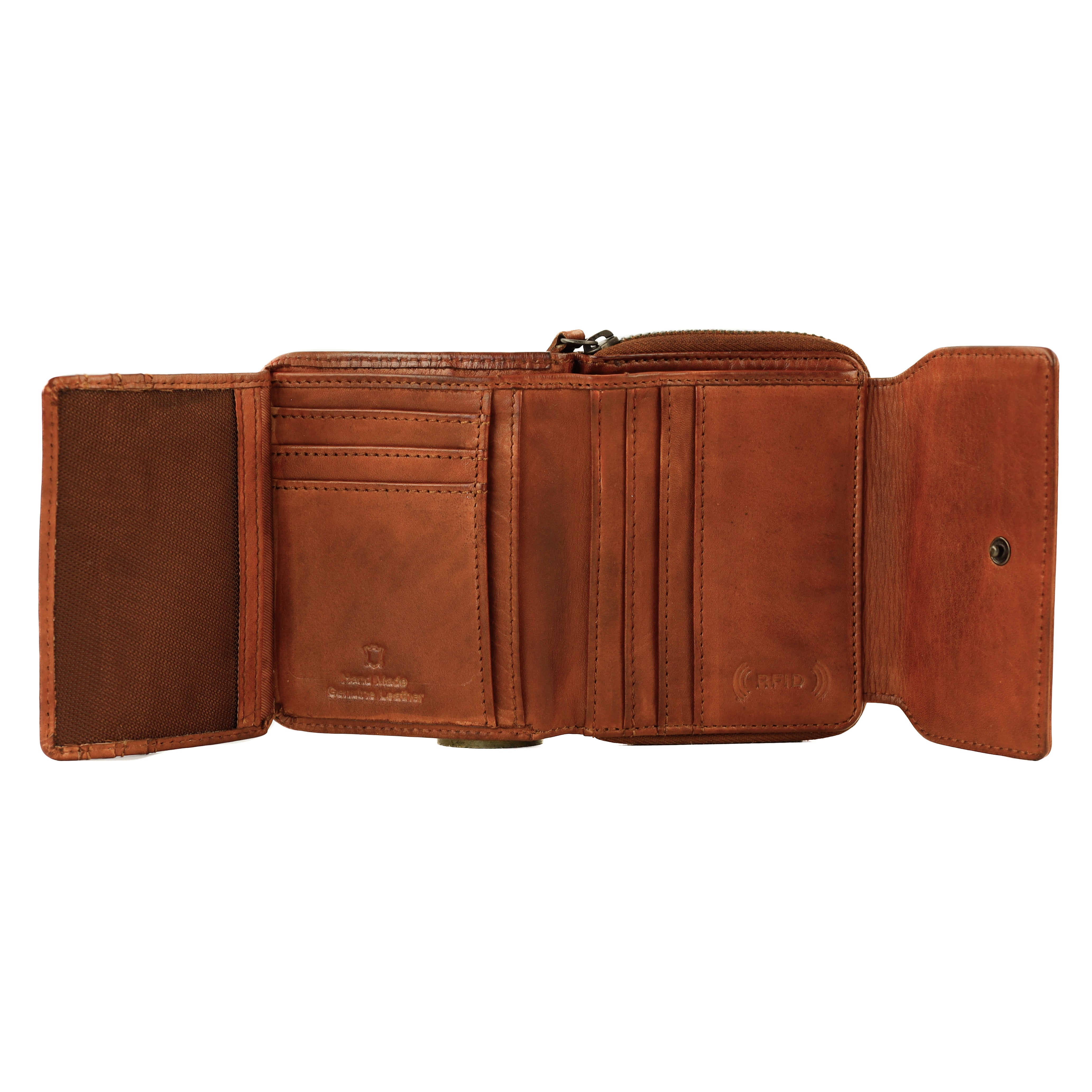 RFID Ritsportemonnee 'Britt' cognac