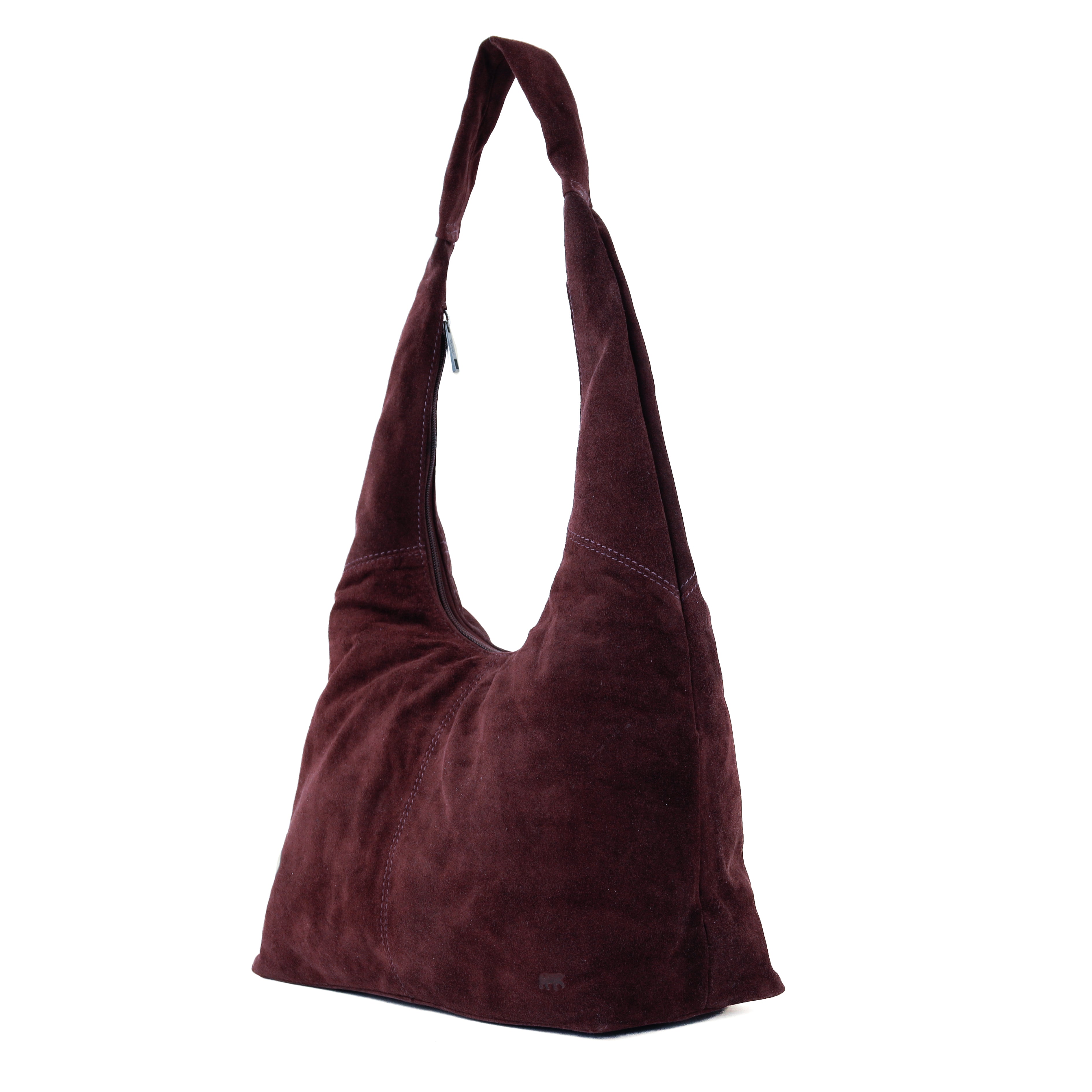 Suède shopper/buideltas 'Pauline' bordeaux