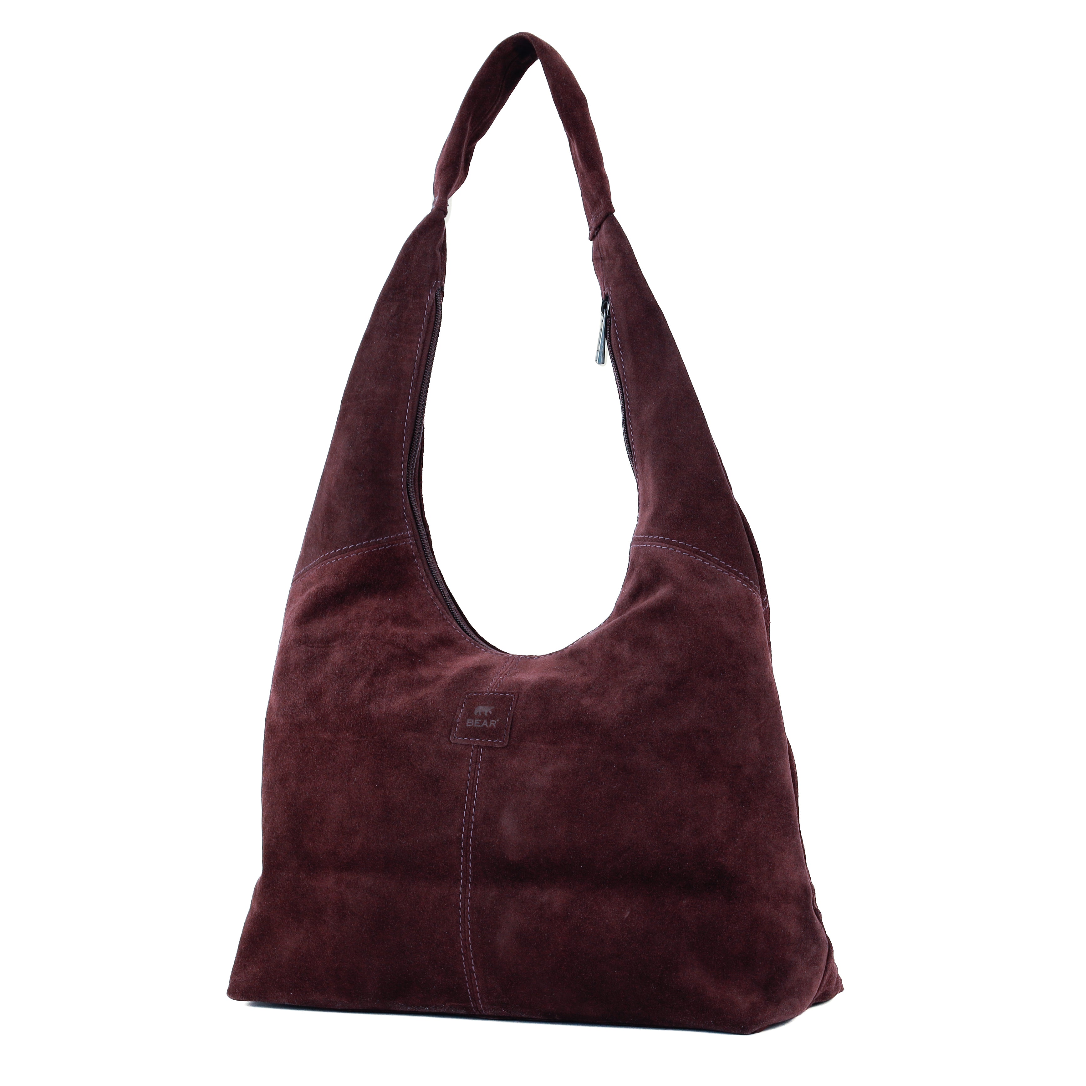 Suède shopper/buideltas 'Pauline' bordeaux