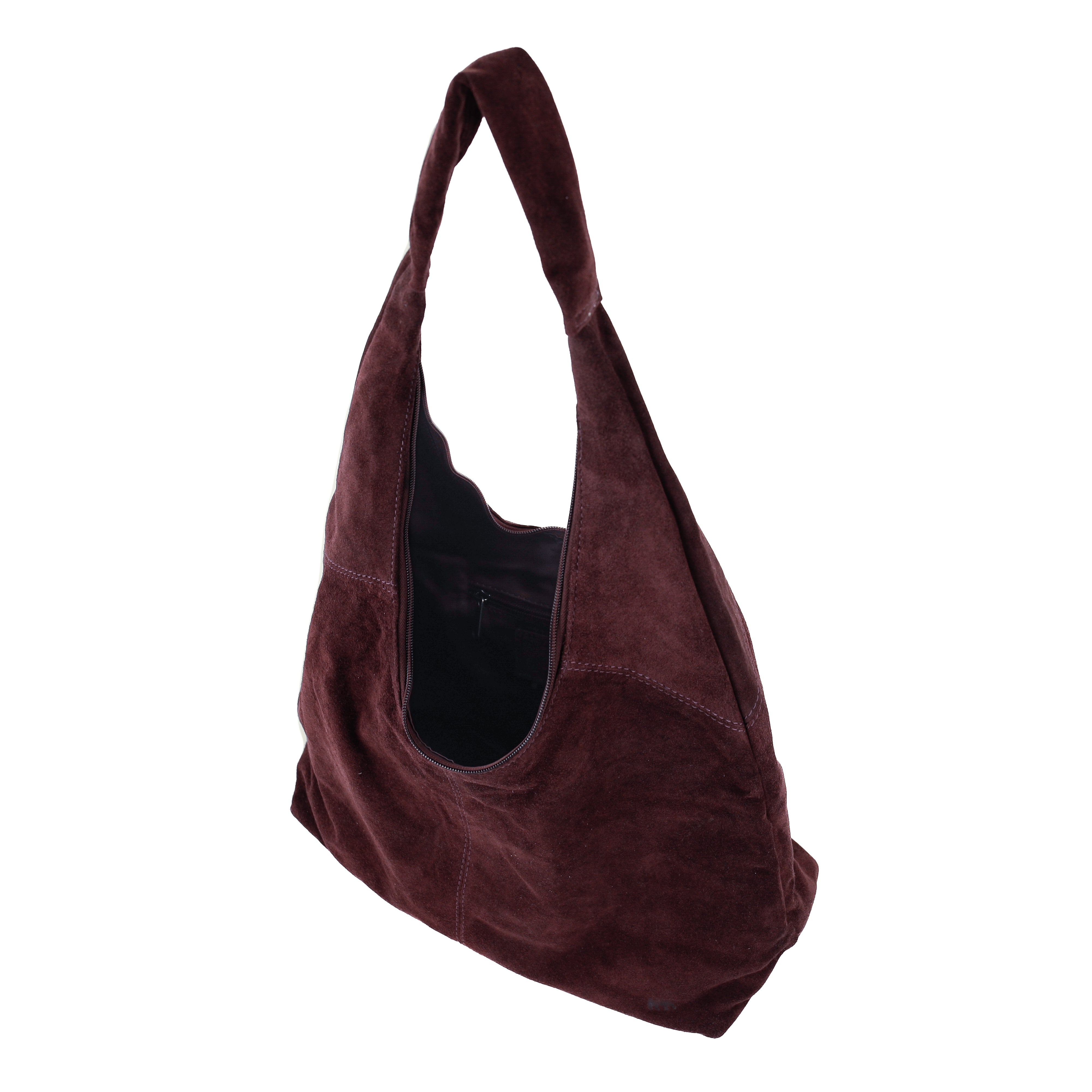 Suède shopper/buideltas 'Pauline' bordeaux