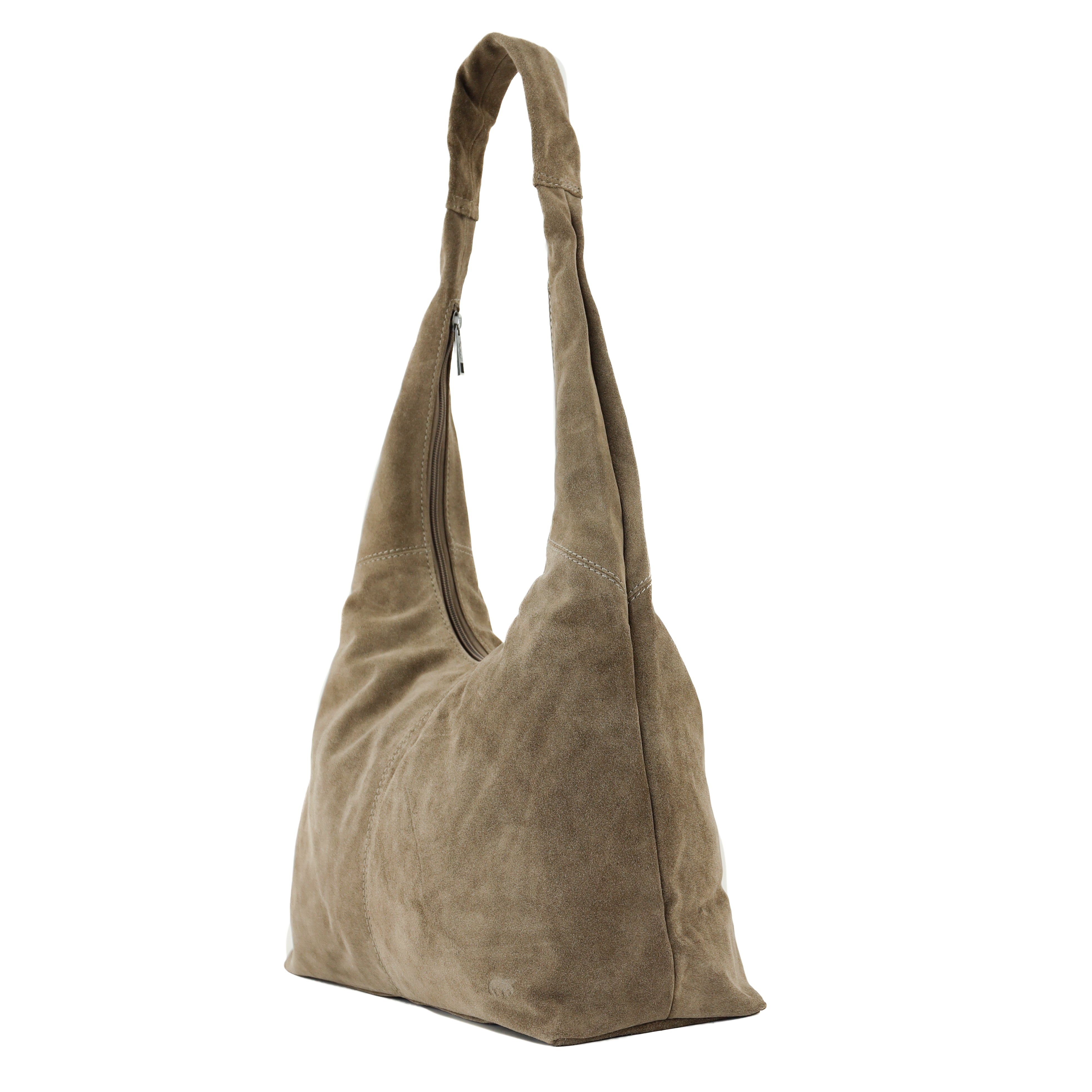 Suède shopper/buideltas 'Pauline' taupe