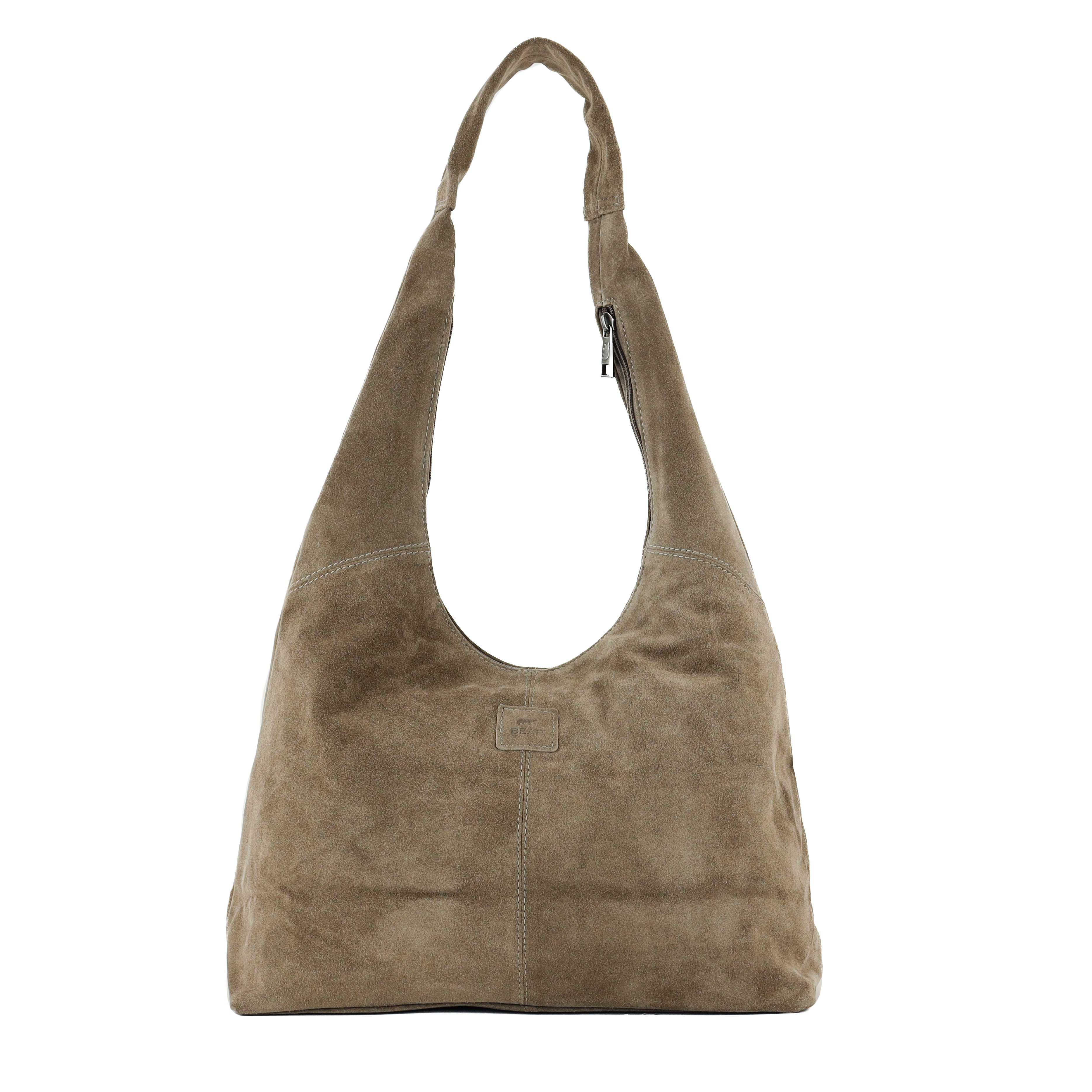 Suède shopper/buideltas 'Pauline' taupe