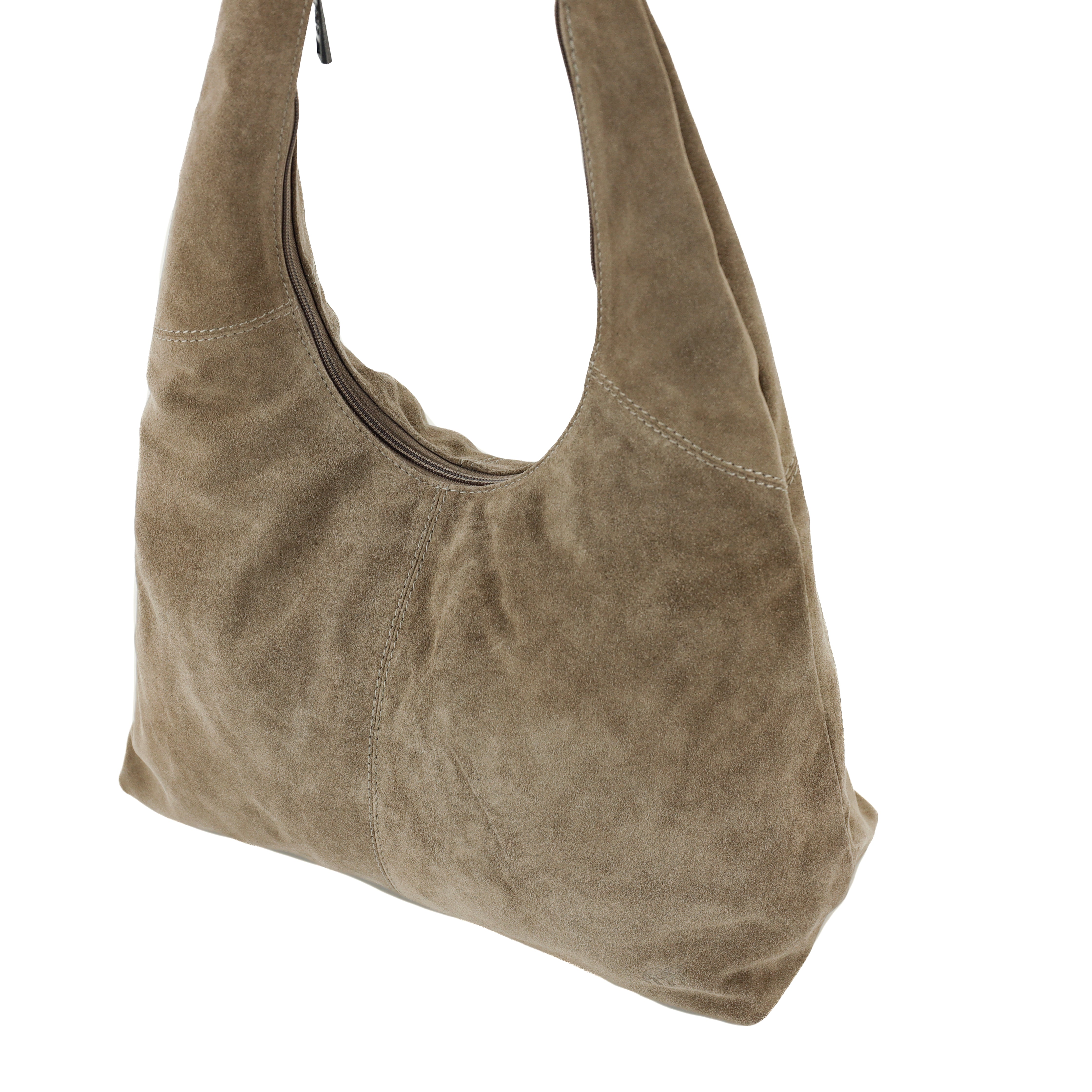 Suède shopper/buideltas 'Pauline' taupe