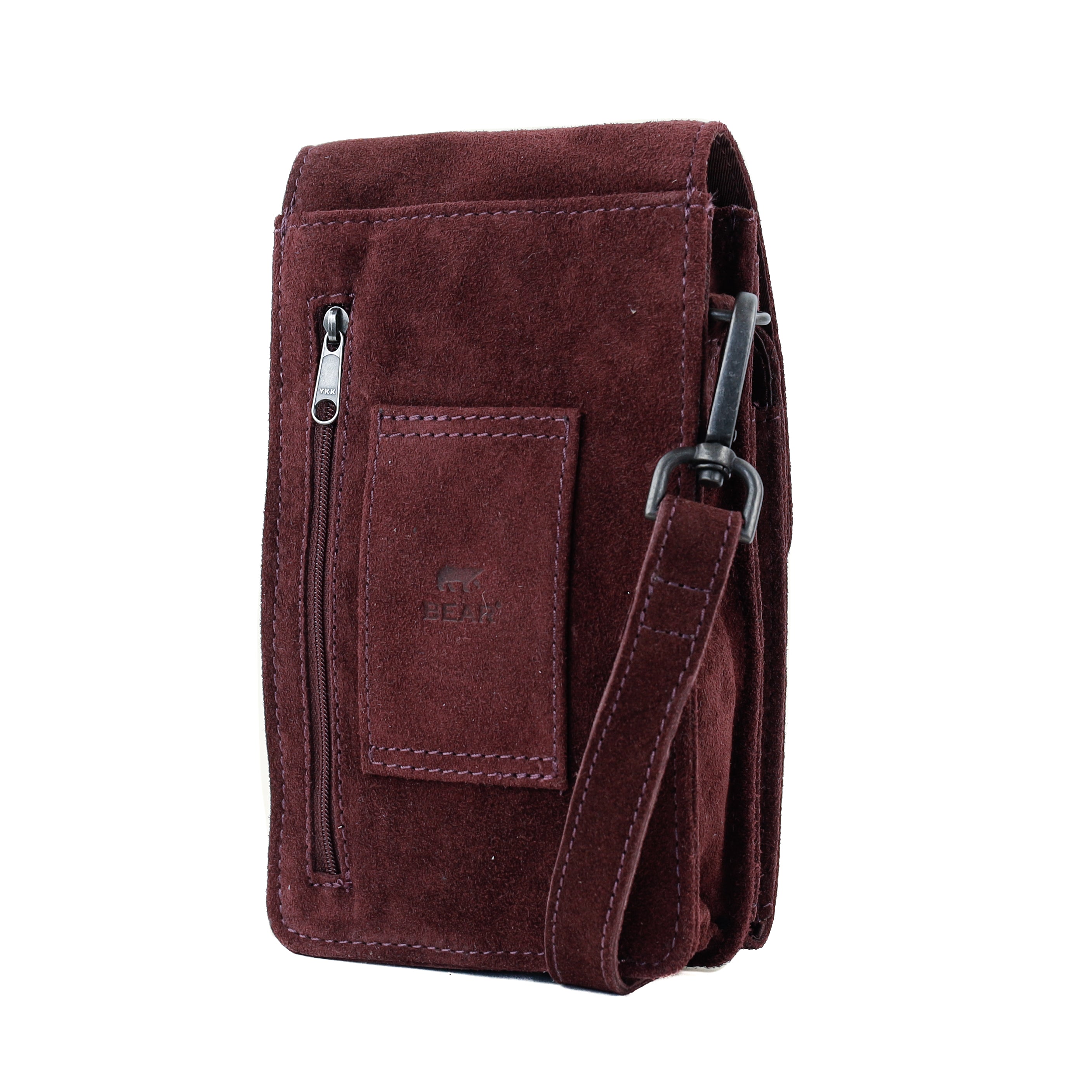 Suède schoudertasje 'Robbie' 2.0 bordeaux