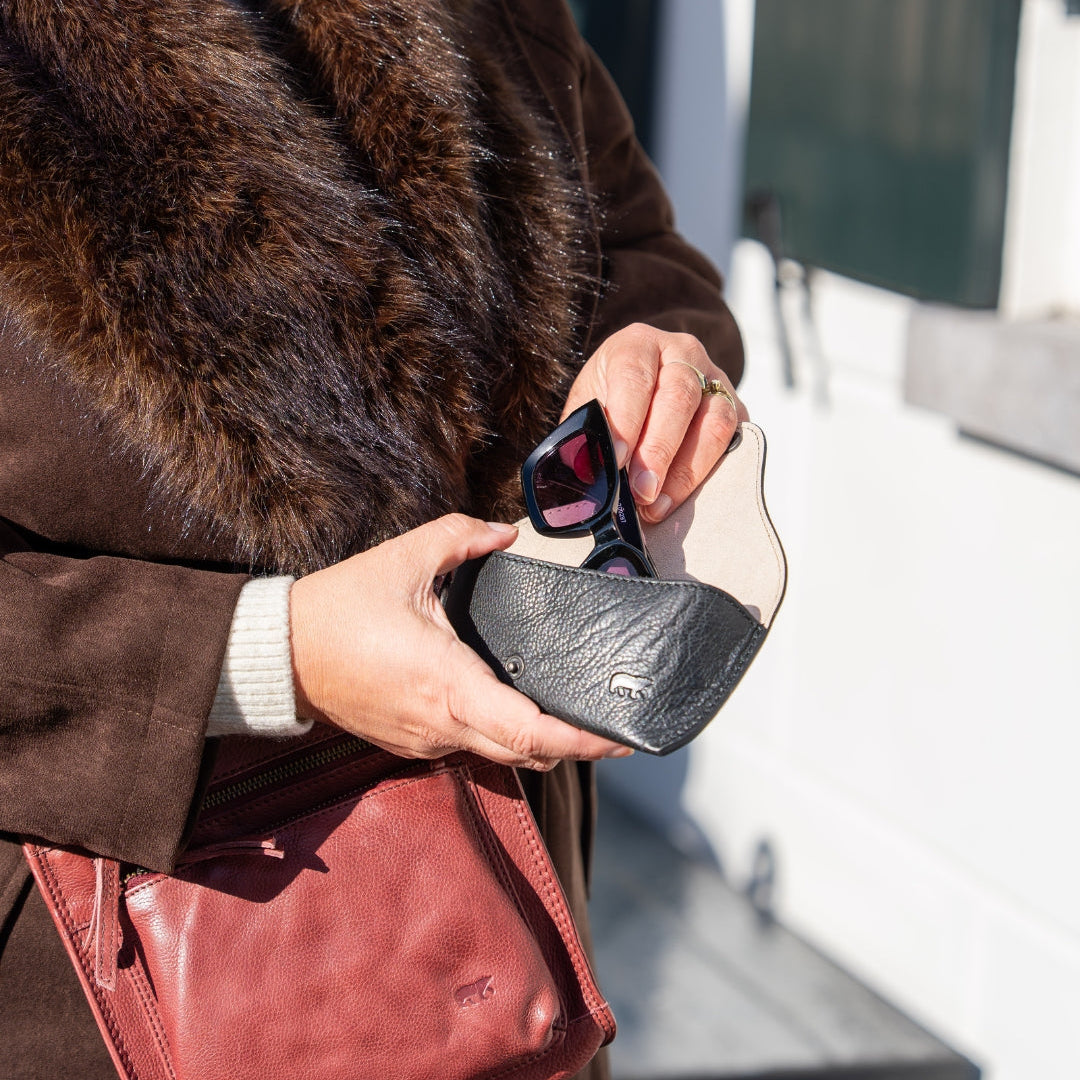 Étui à lunettes de luxe 'Nikki' noir