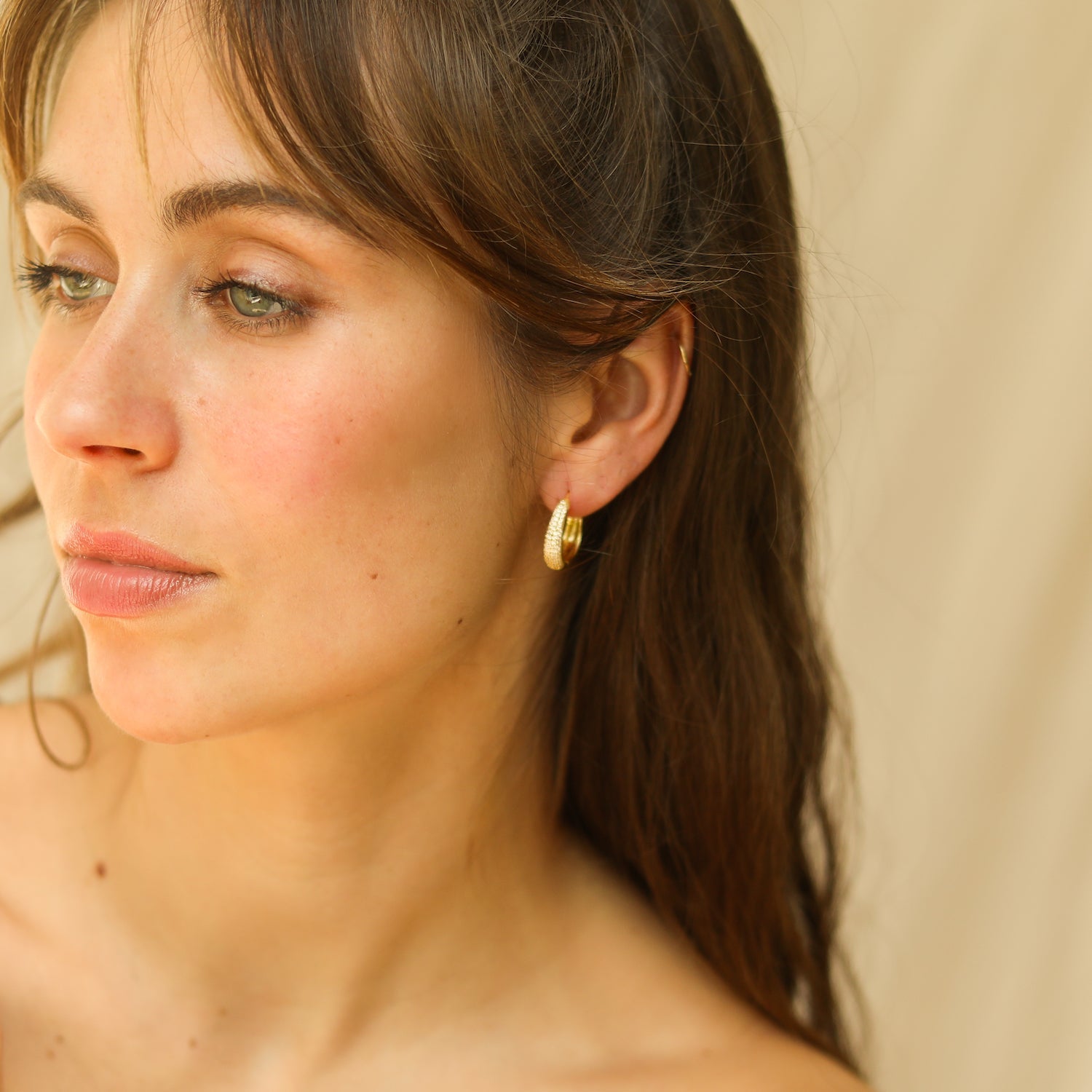 Hailey Pavé Hoops