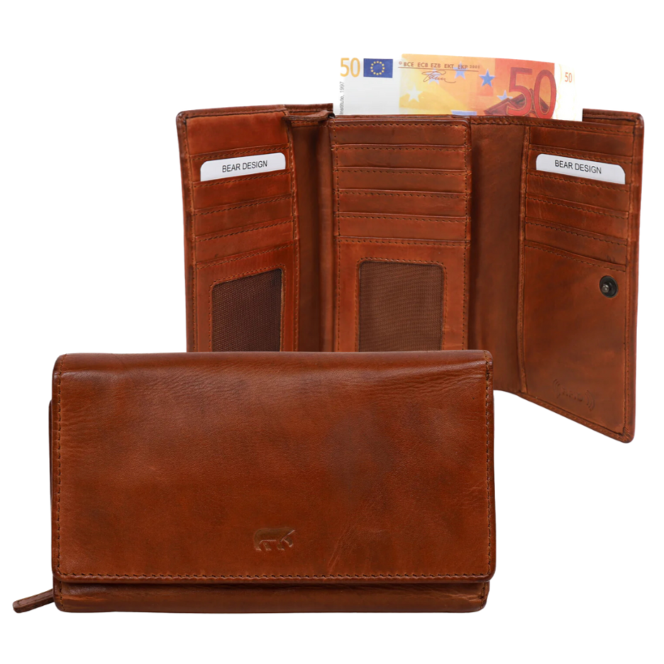 Wrap wallet 'Marit' cognac