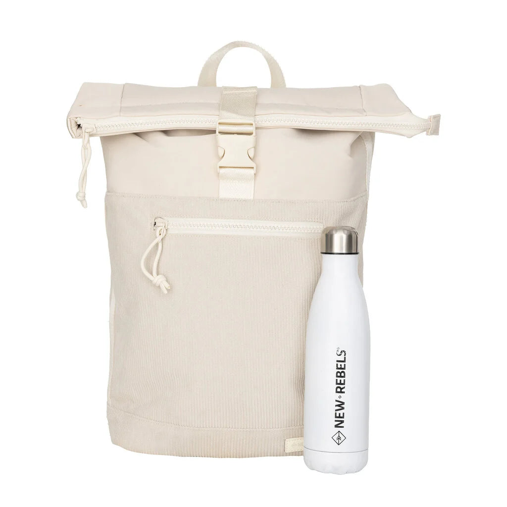 Ribbi - Rolrugzak 'New York' beige 17-21L