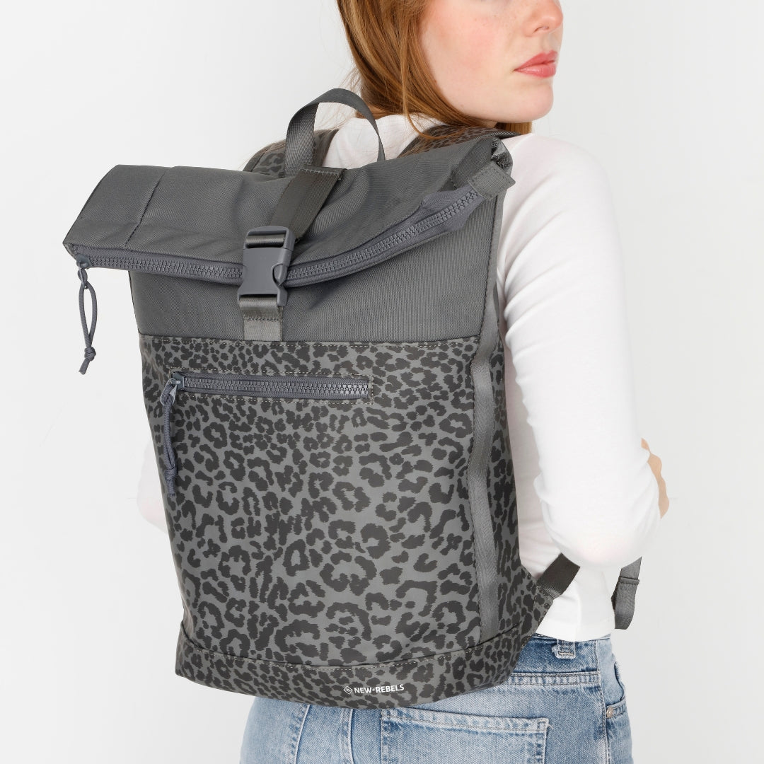 Urban Leopard - Waterafstotende rolltop rugzak 'New York' 21L grijs