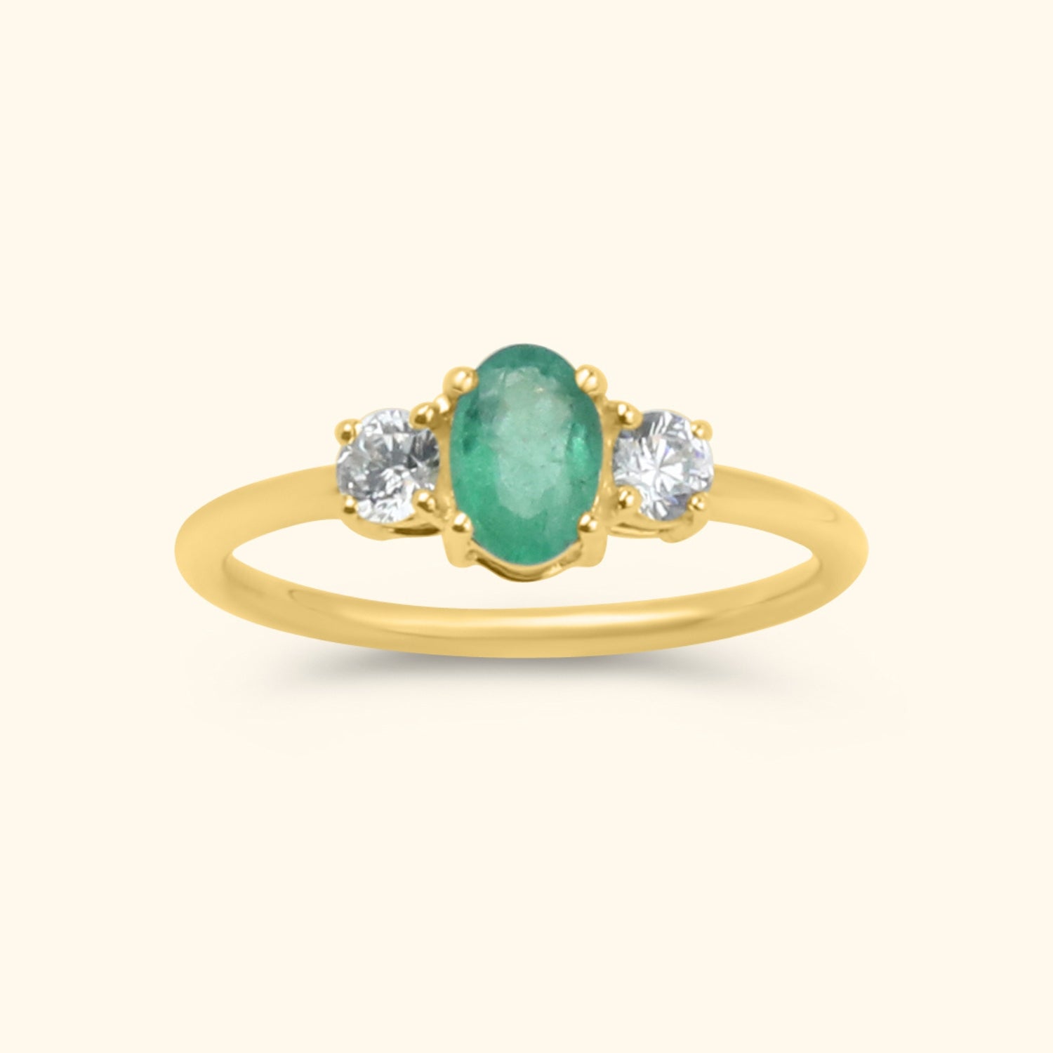 Liv Emerald Duo Ring | 9K Gold