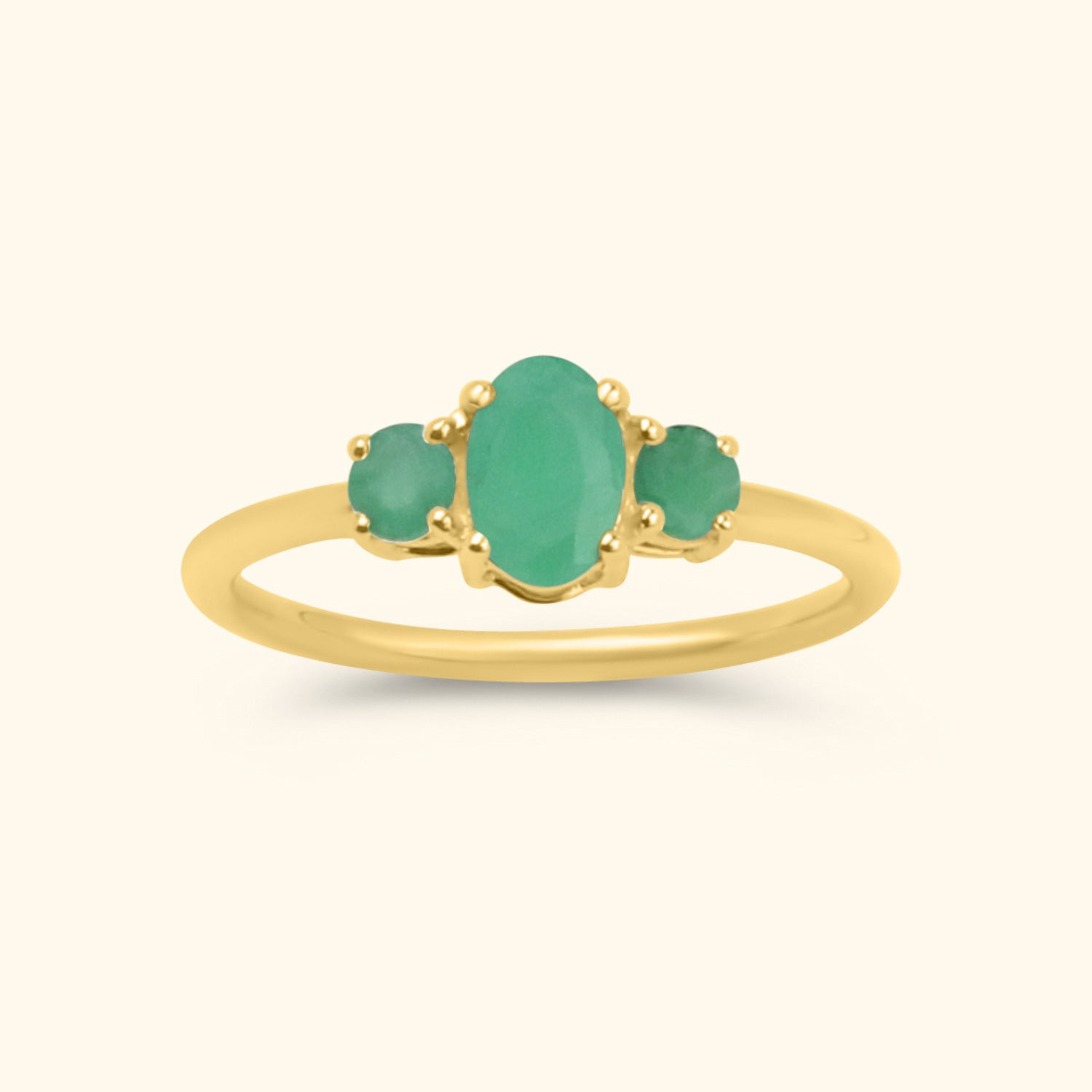 Liv triple Emerald ring | 9K