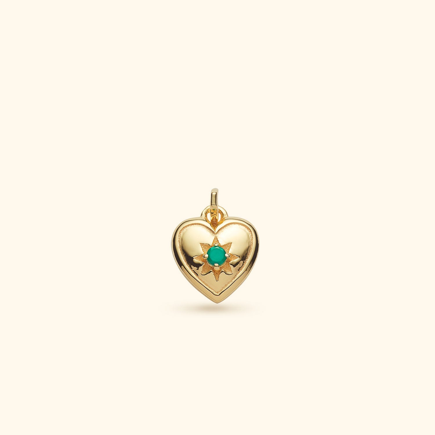 Heart Necklace With Green Onyx | Gold Plated