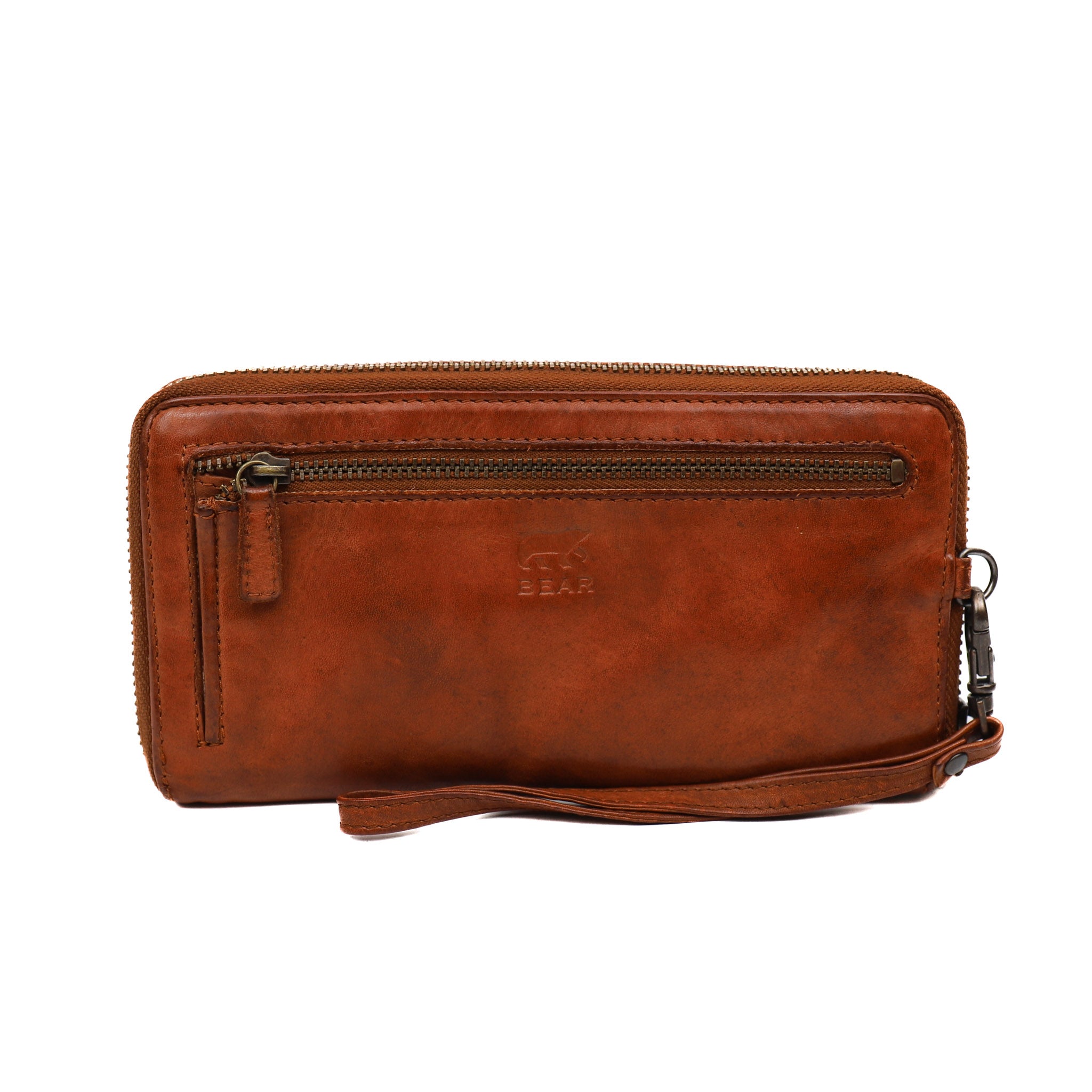 Zipper wallet 'Isa' cognac - CL 14851