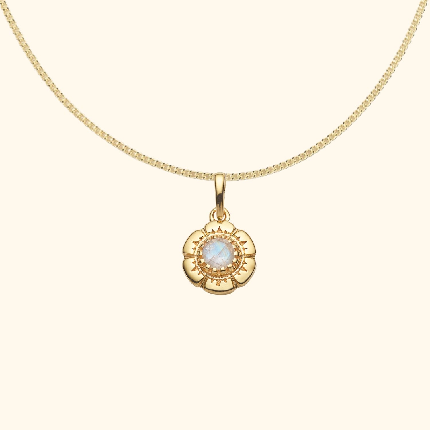 Moonstone Necklace Flower | 14K Gold